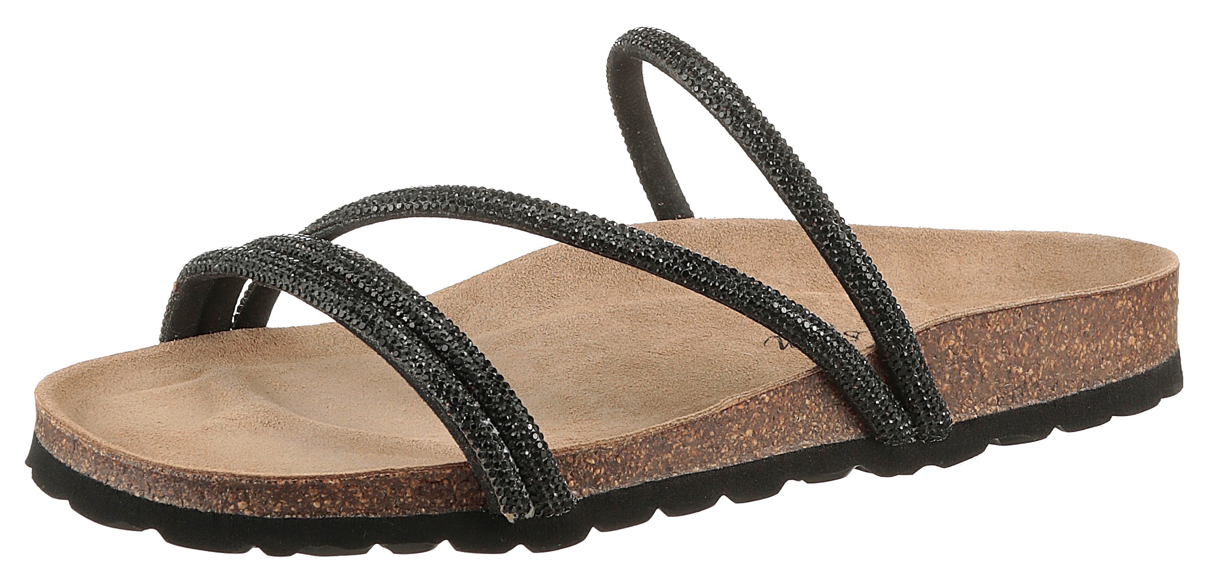Aniston SHOES Pantolette, Sommerschuh, Strandschuh, Glitzersteine - NEUE KOLLEKTION