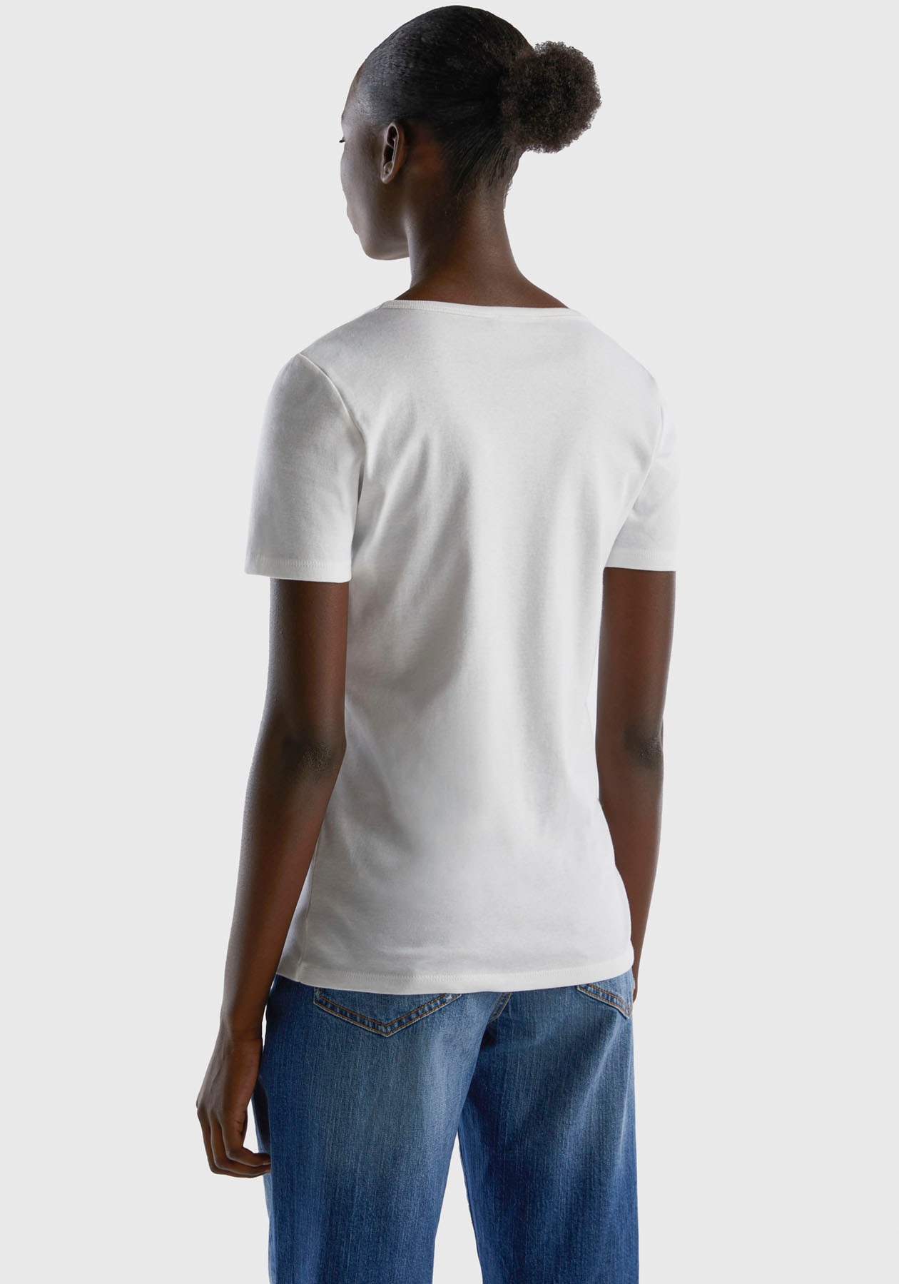 United Colors of Benetton T-Shirt, (1 tlg.), mit glitzerndem Druck