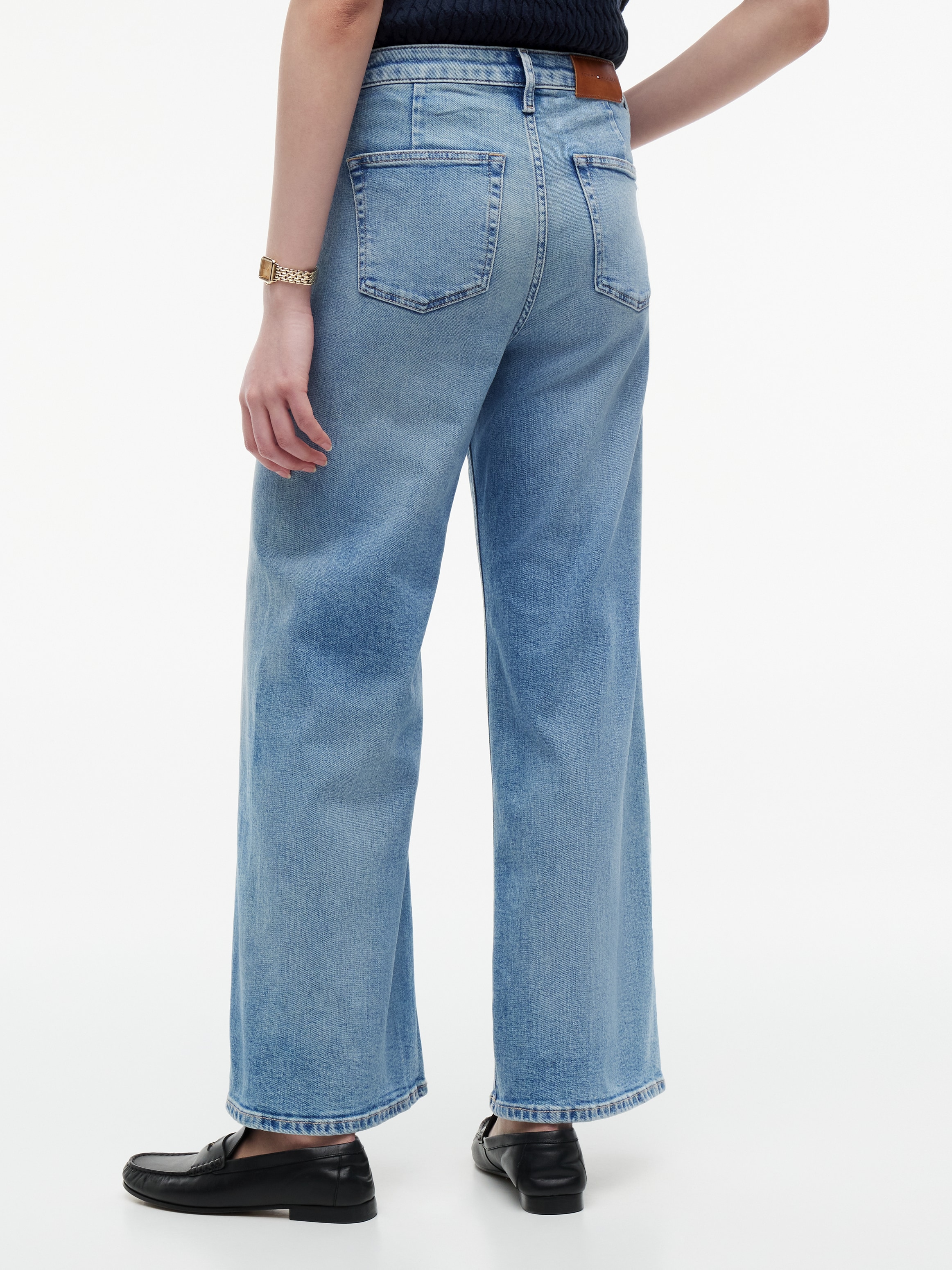 Tommy Hilfiger High-waist-Jeans »WD LG NEW DOREEN LT HW ANKL« Baumwollmischung, weite Beinform, High Waist