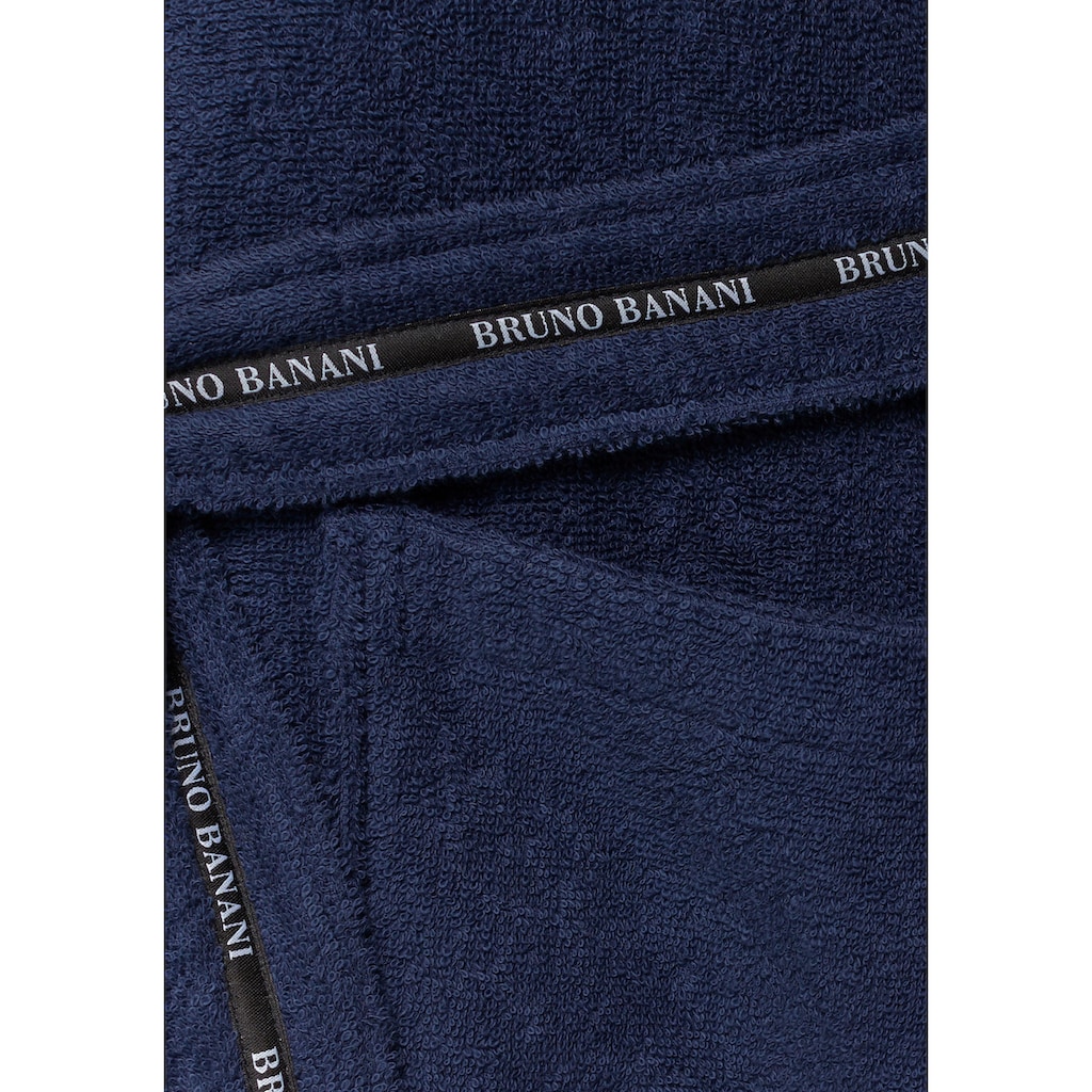 Bruno Banani Herrenbademantel »Danny«, (1 St.), mit Logostreifen auf dem Gürtel