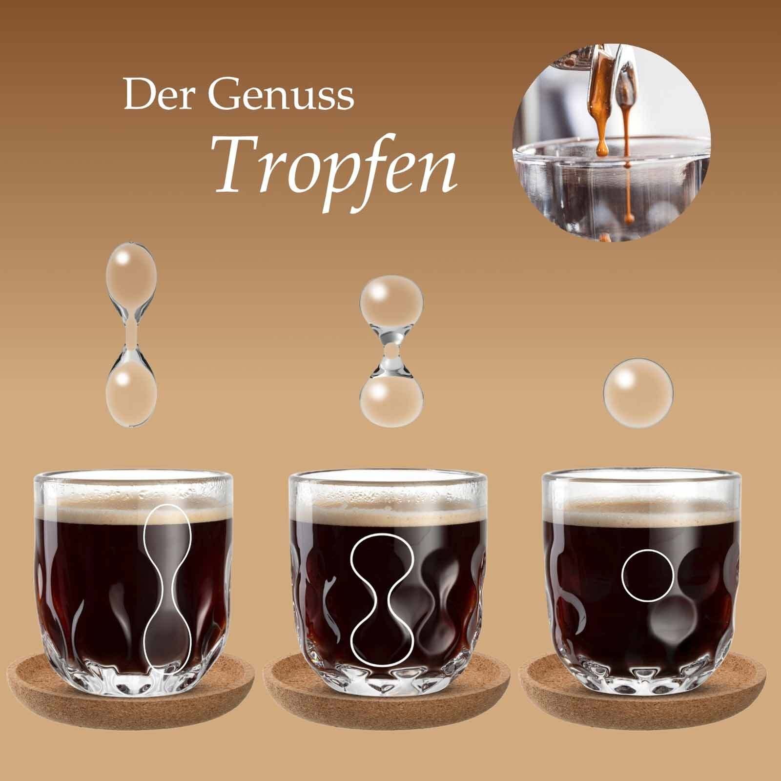 LEONARDO Latte-Macchiato-Glas »Kaffeegläser (1) Gocce 220 ml 6er Set transparent«