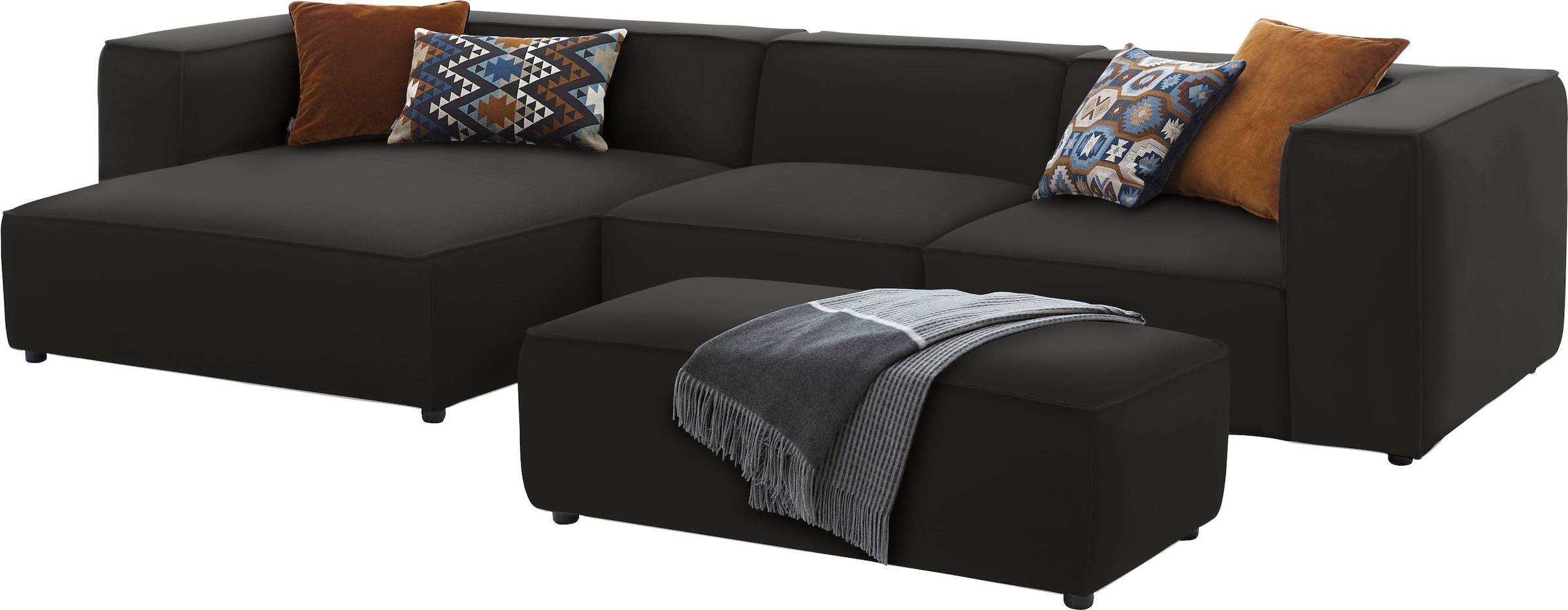 W.SCHILLIG Ecksofa »around-the-block«, mit eleganter Biese, mit Federkern, Breite 341 cm