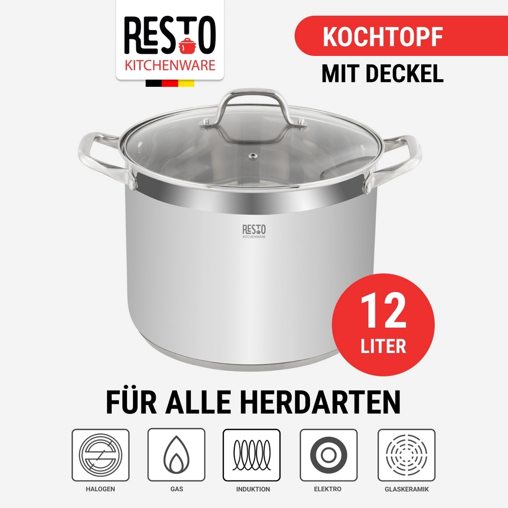 RESTO Kitchenware Kochtopf »Libra, Universaltopf energiesparend und spülmaschinenfest« 2 Stk. tlg. Edelstahl 18/10