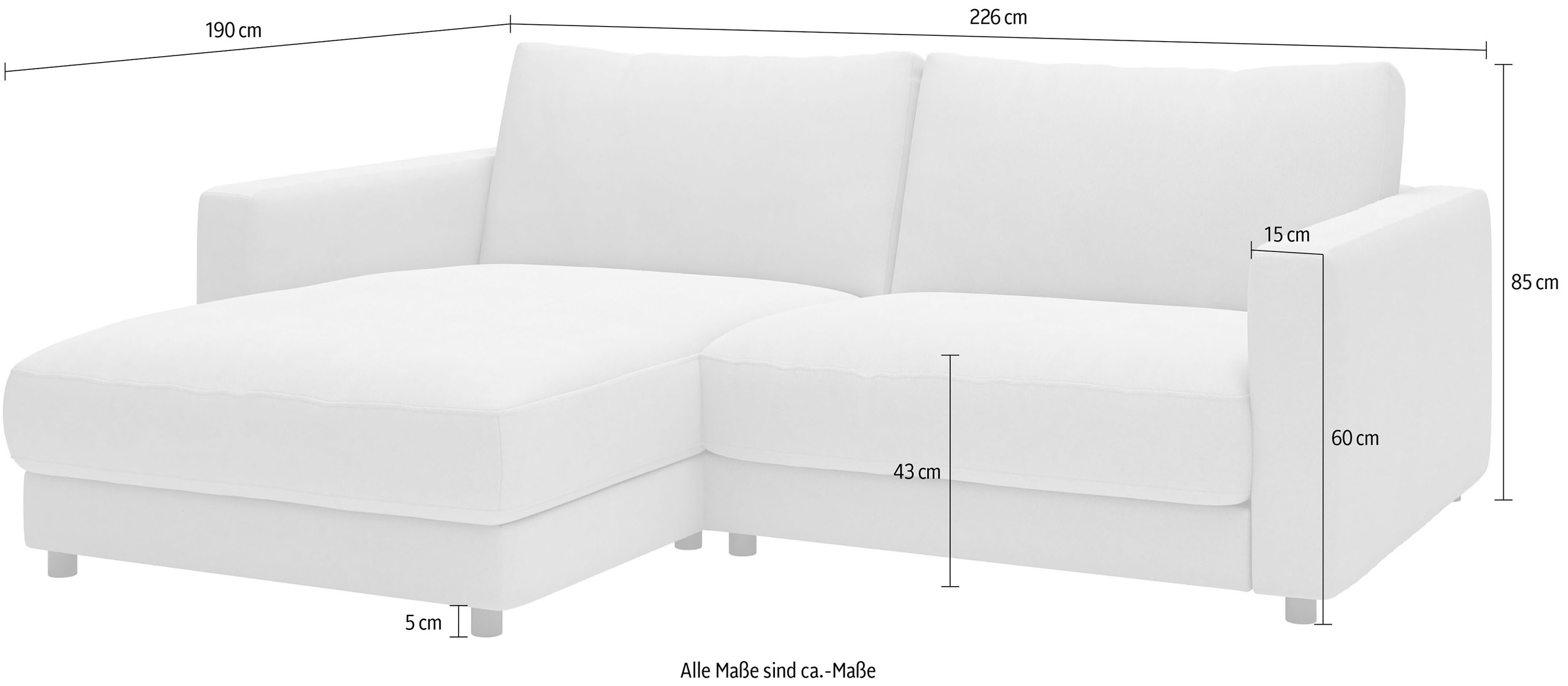 Home affaire Ecksofa »Ecksofa Jiro, L-Form, große Sitztiefe, Breite 226 cm« lose Sitz- & Rückenkissen, weicher Polsteraufbau, komfortabel & modern