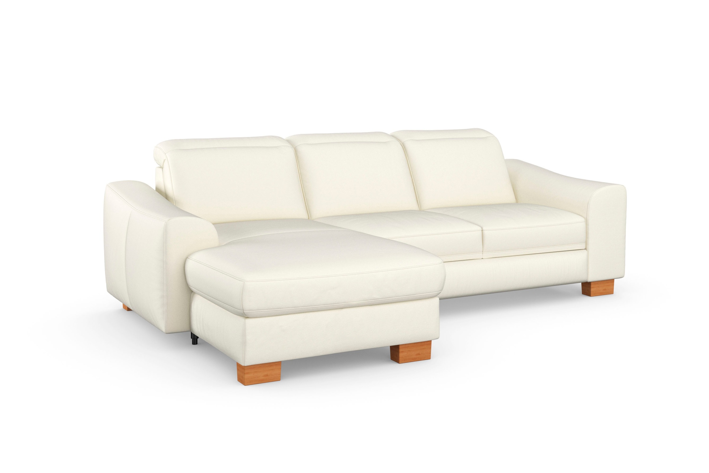 sit&more Ecksofa »Dundee L-Form«, mit Federkern und Massivholzfüßen, wahlweise mit Kopfteilverstellung