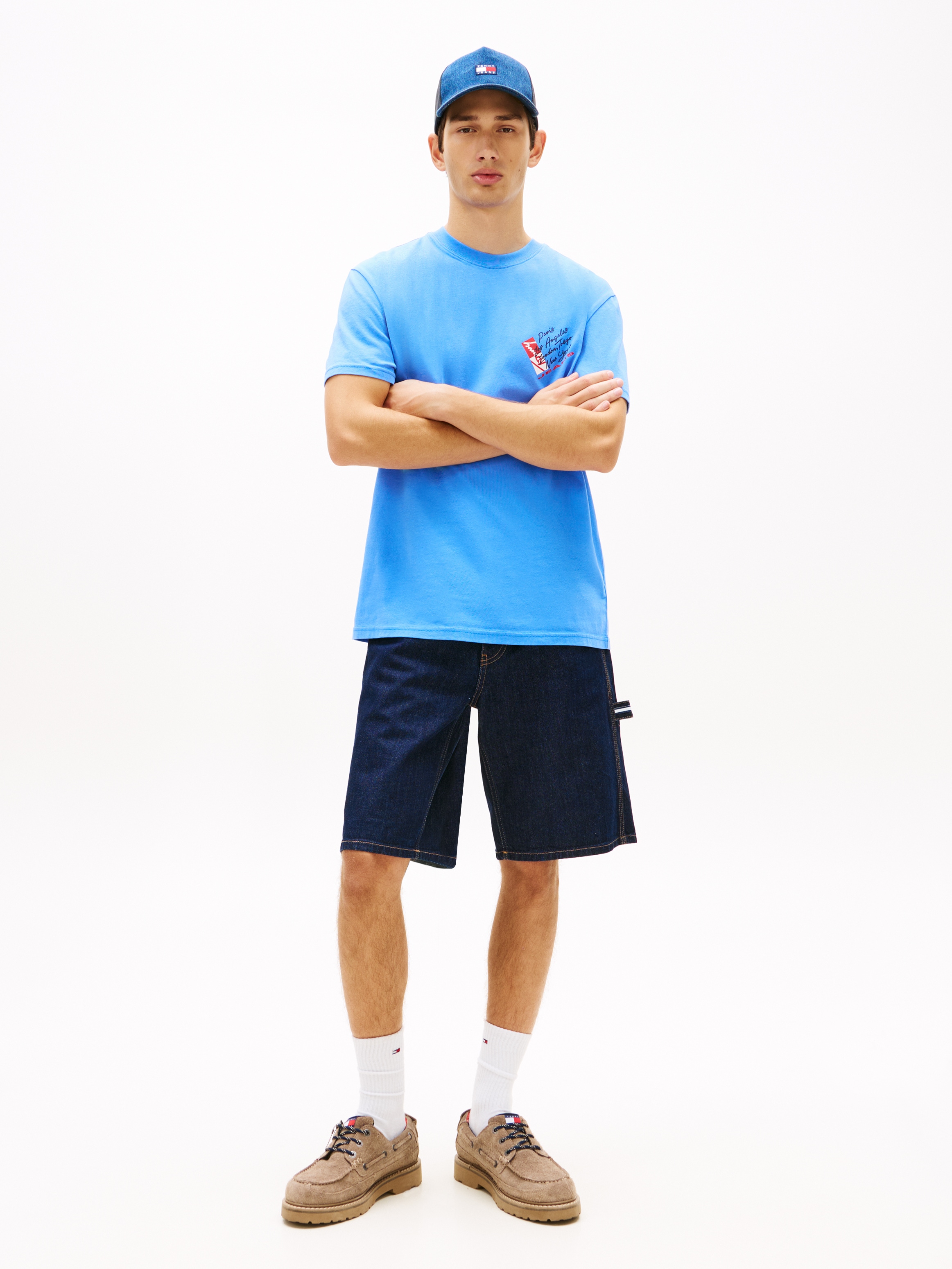 Tommy Jeans T-Shirt »TJM REGULAR FIT SIGN SHIFT« mit Label-Print, Baumwoll-Jersey