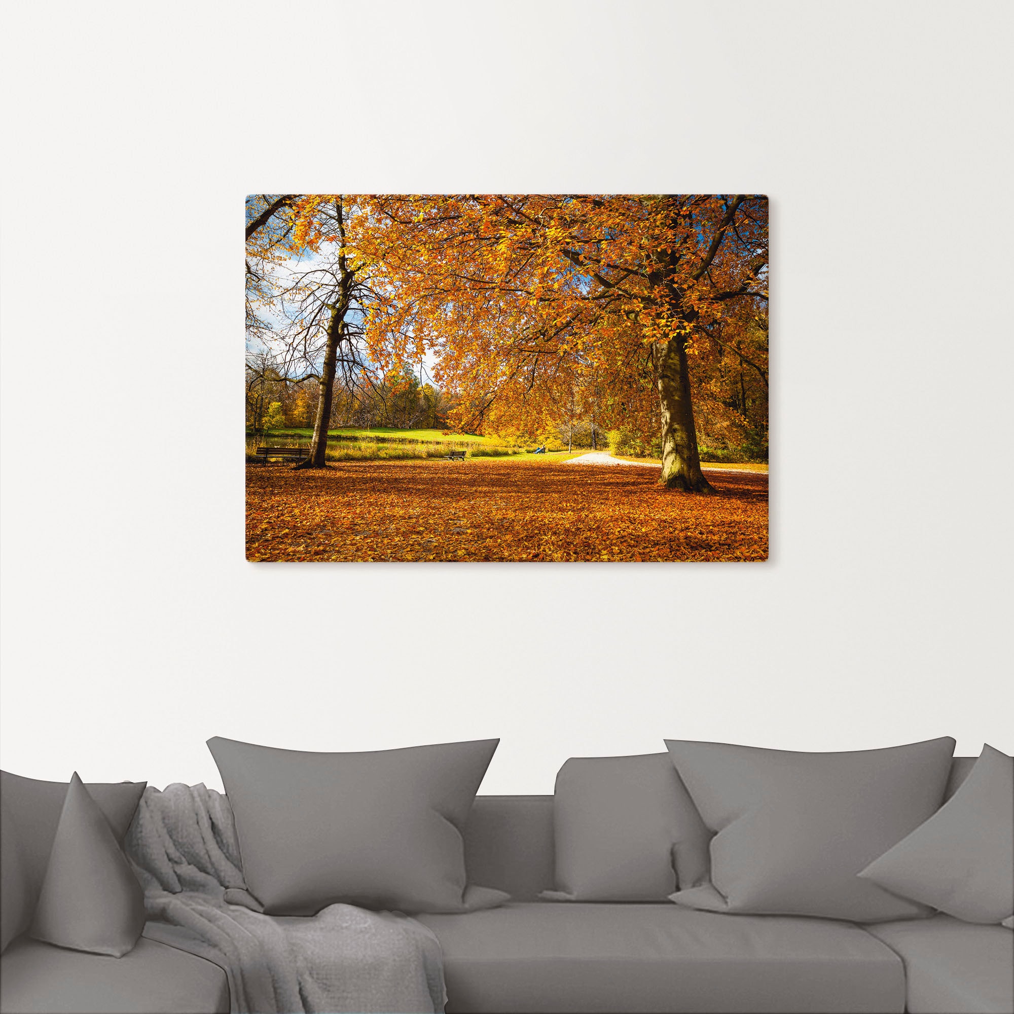 Artland Wandbild »Herbst bei Schlosses Nymphenburg«, Wiesen & Bäume, (1 St.), als Leinwandbild, Poster in verschied. Größen