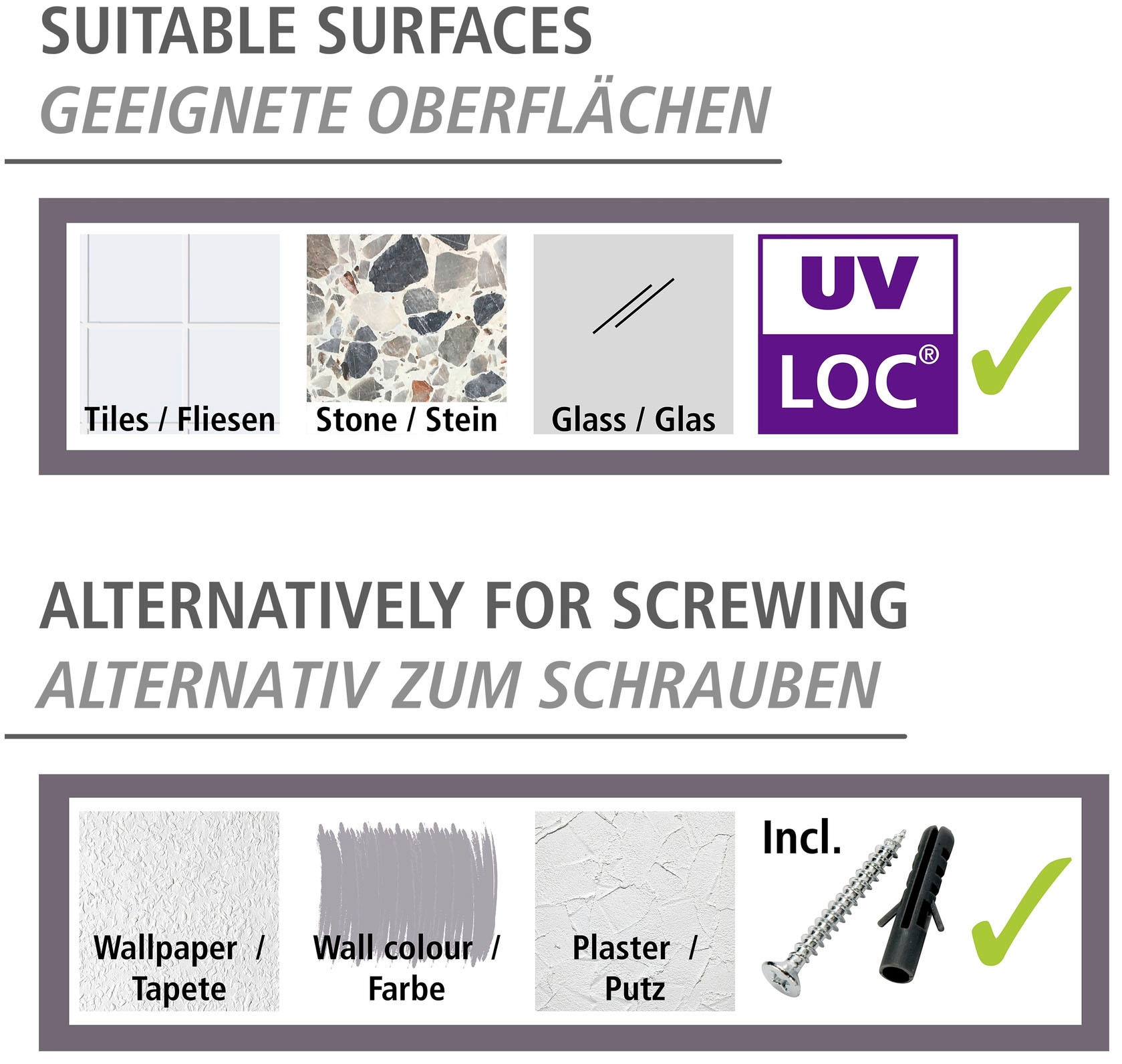 WENKO Handtuchstange »UV-Loc® Maribor«, befestigen ohne Bohren