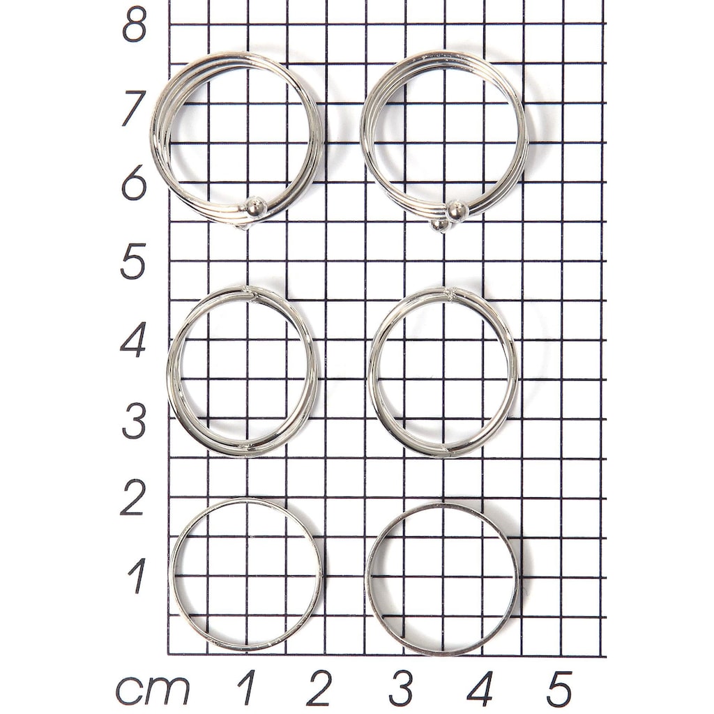 Firetti Ring-Set »im teilweise mehrreihigen Design«, (Set, 6 tlg.)
