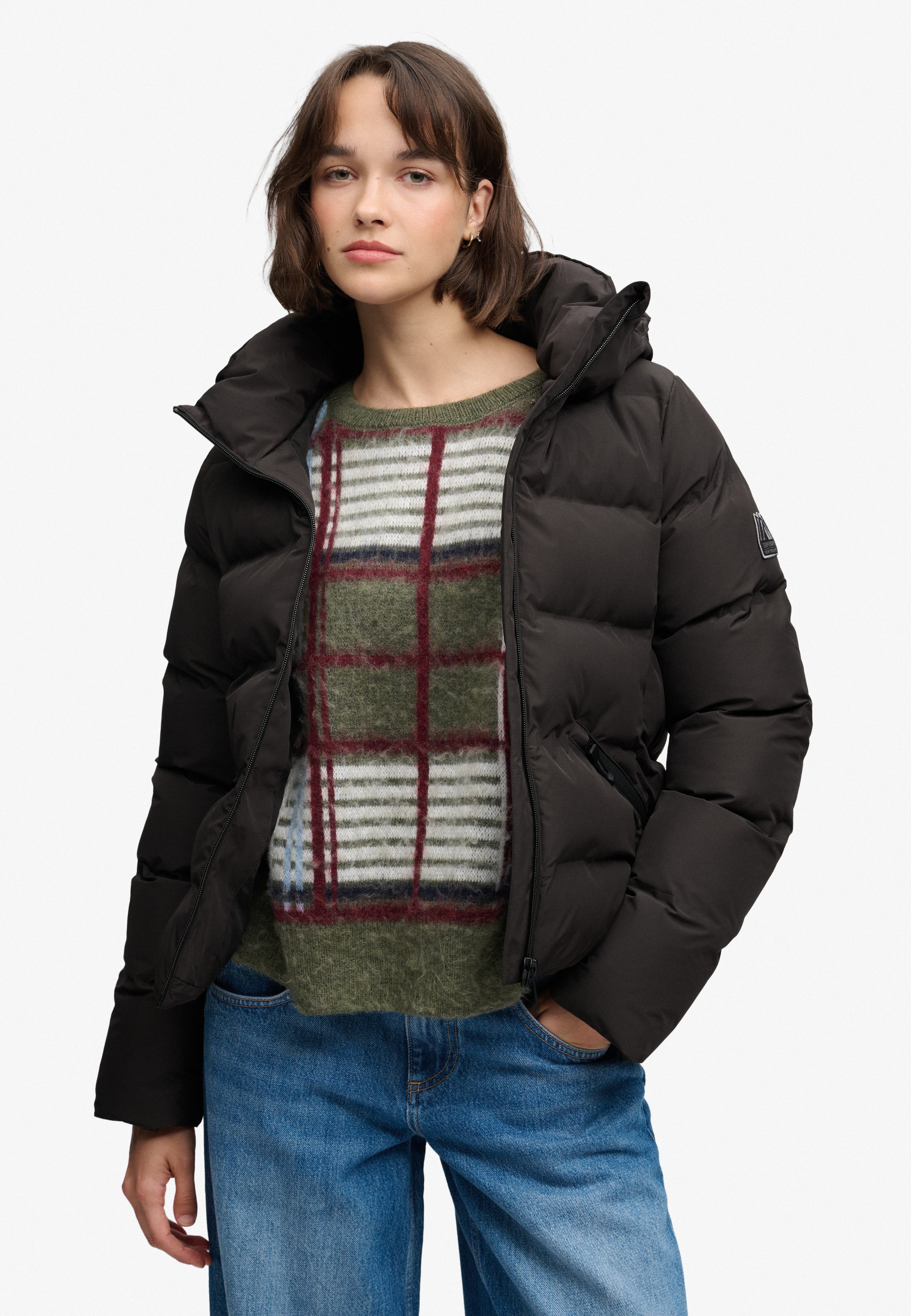 Superdry Steppjacke »HOODED CITY PADDED JACKET« mit Kapuze Kunstfaser, relaxed fit