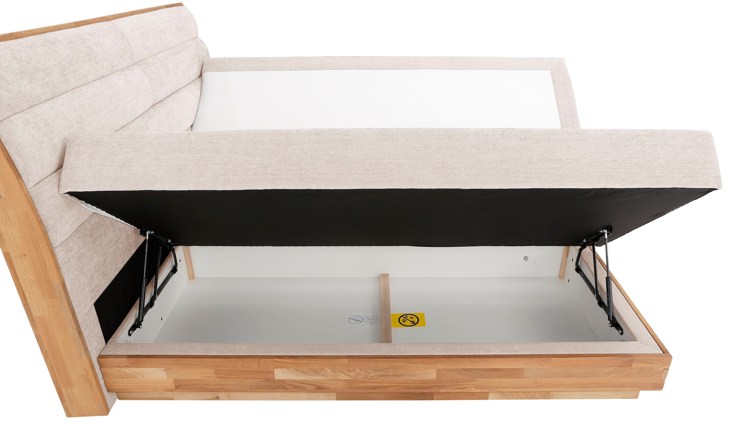 OTTO products Boxspringbett, LED-Beleuchtung, mit zertifizierten, recycelten Bezugsstoffen
