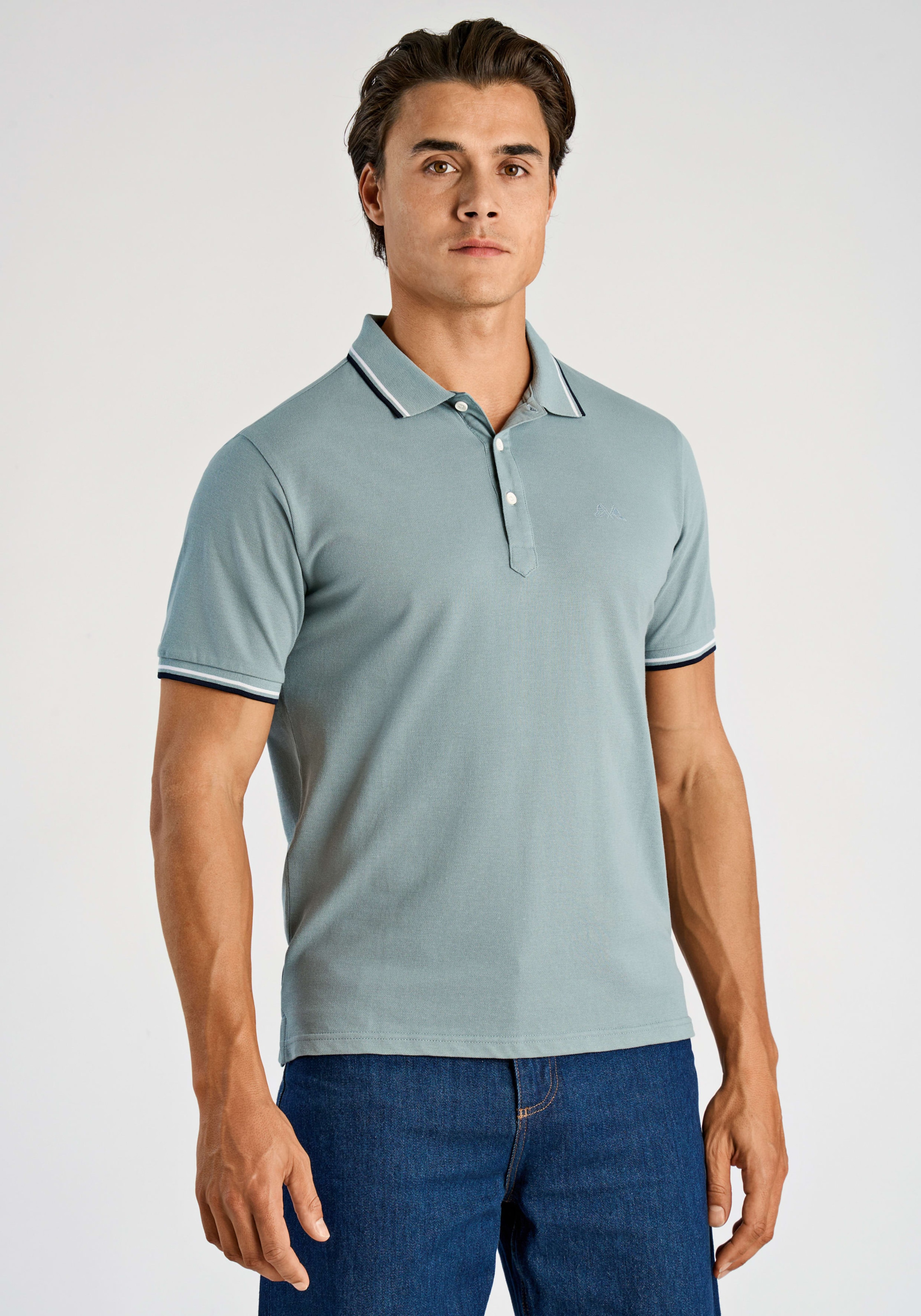 LINDBERGH Poloshirt mit Logo-Stickerei und abgesetzten Bündchen