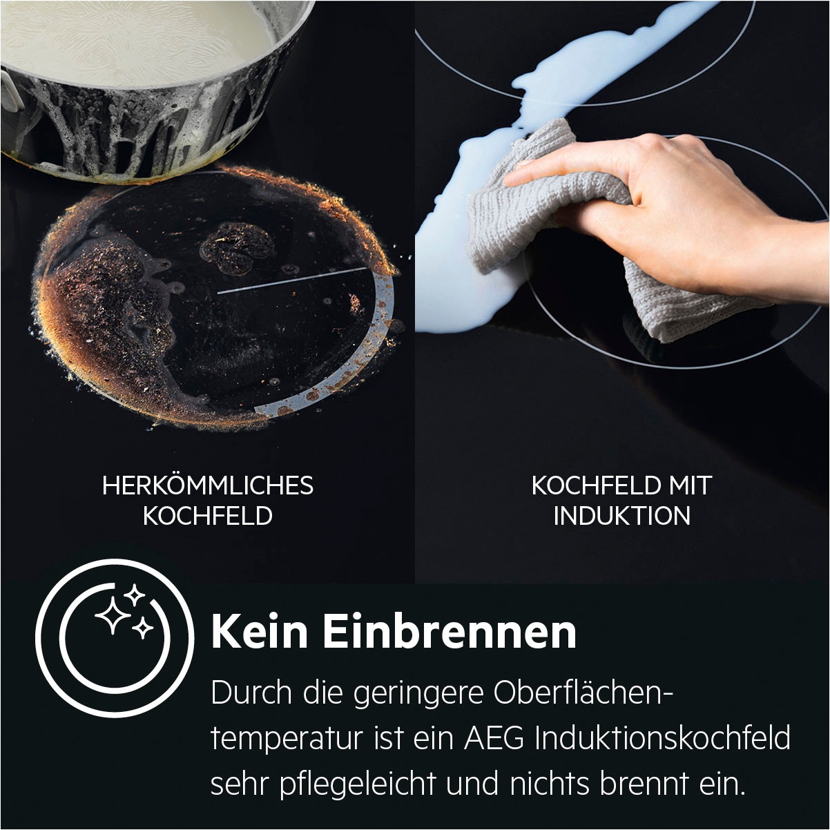 AEG Induktions Herd-Set »EPE55526BM 940321398«, Pyrolyse-Selbstreinigung