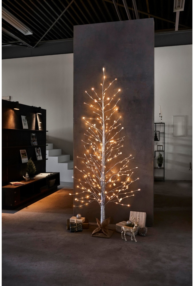 Schneider LED Baum, 306 flammig-flammig, 306-flammig, im  Silber-Glitter-Look im OTTO Online Shop