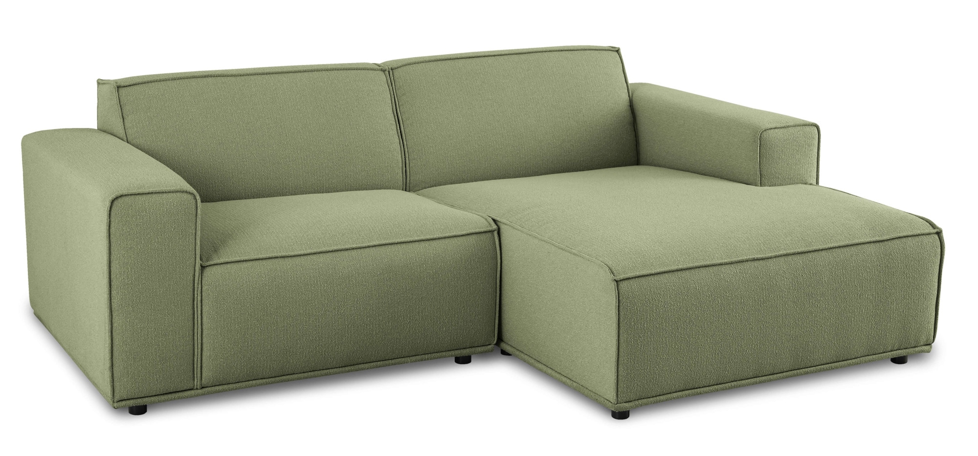 Home affaire Ecksofa »Avelin, 228 cm, L-Form, Chenille, Struktur-Boucle«, mit Wellenunterfederung, Kedernaht, bodentief, Skandi-Design