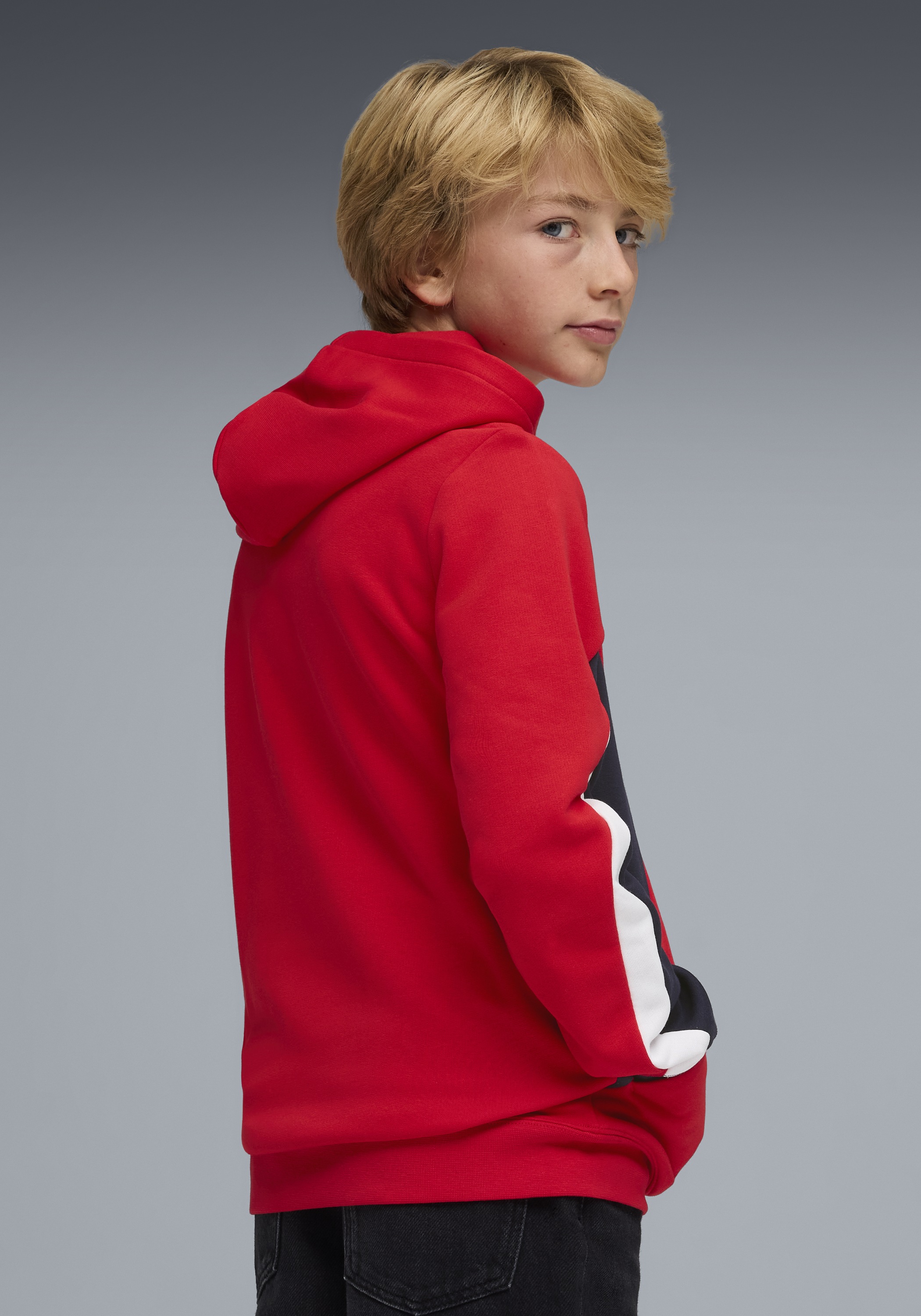 PUMA Kapuzensweatshirt »ESS BLOCK HOODIE TR B«, Regular Fit, für Jugendliche, aus Baumwollmischung, mit Kapuze
