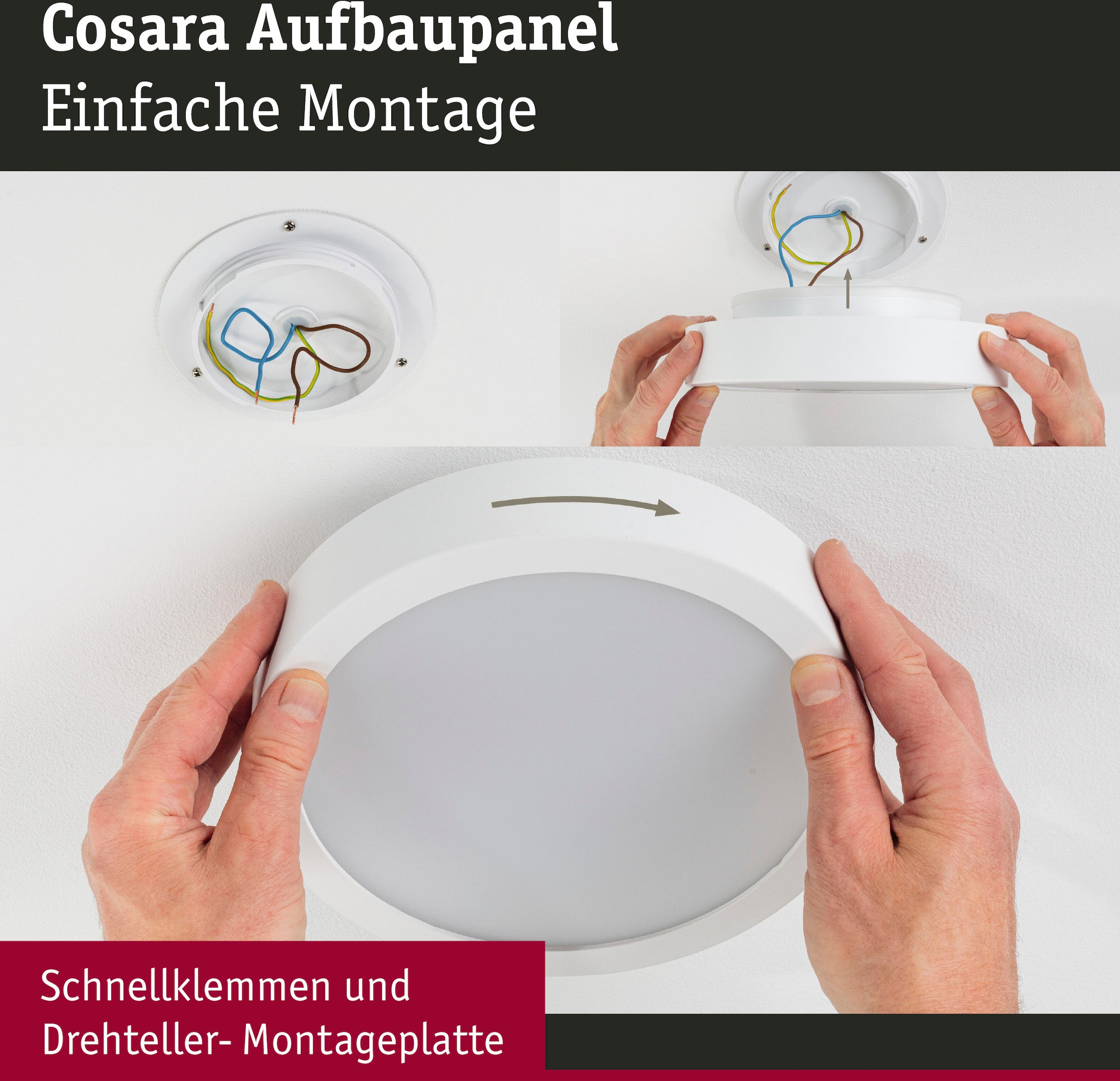 Paulmann LED Panel »Cosara 15W 3000K 300mm IP44«, 1 flammig