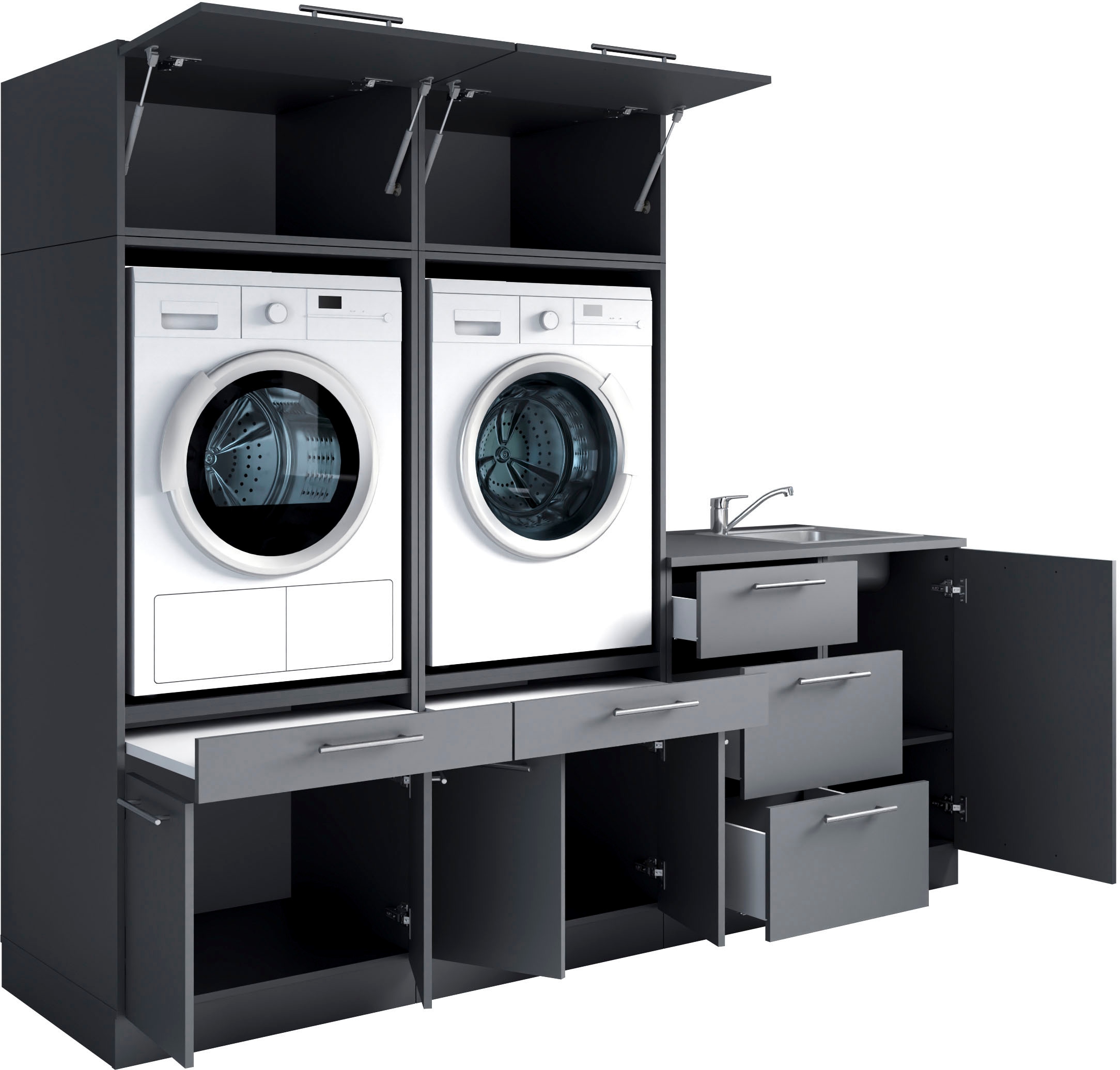 Laundreezy Mehrzweckschrank-Set »Laundreezy, 6-tlg. Mehrzweckschrank-Set B/H/T 236/200/68 cm« 6 Stk. tlg.