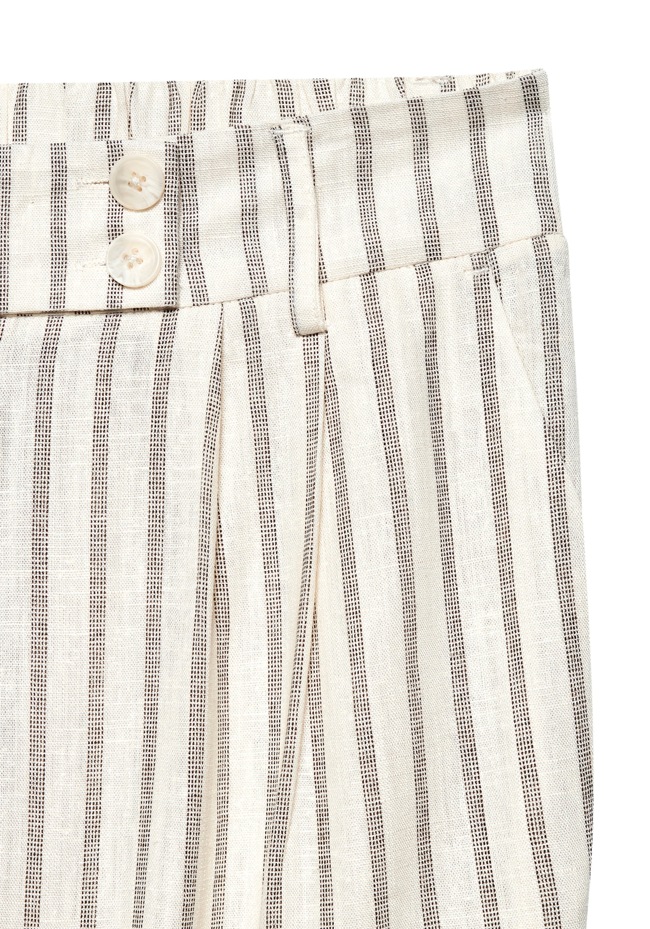 LASCANA Bundfaltenhose, mit Taschen und Knopfdetail, weites Bein, Leinenhose, Sommerhose