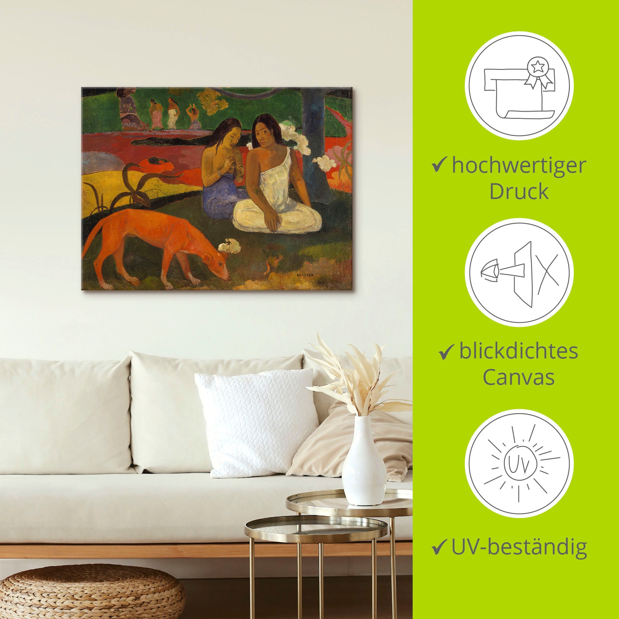 Artland Leinwandbild »Arearea (Der rote Hund). 1892« Gruppen & Familien 1 Stk. tlg. auf Holzrahmen gespannt