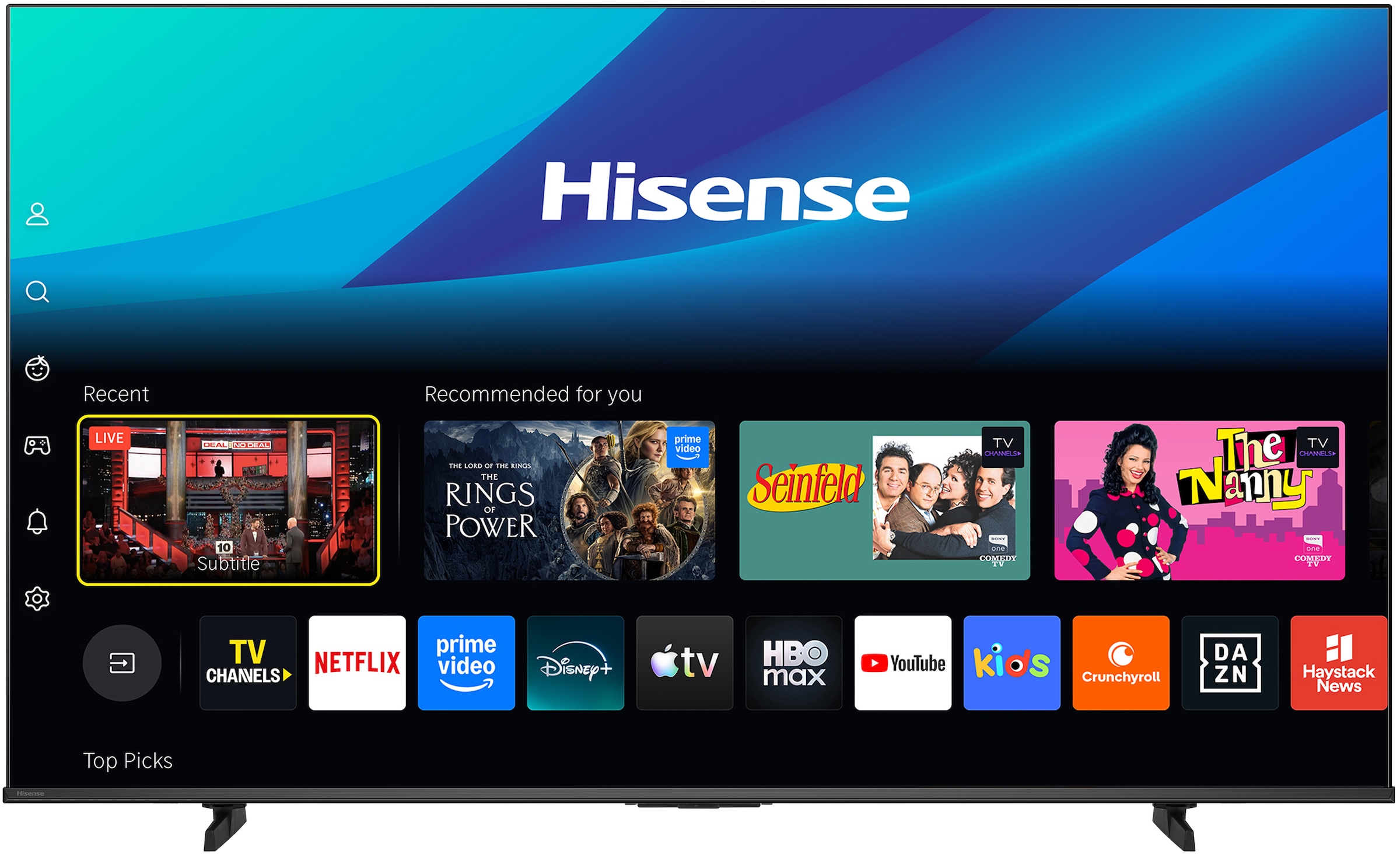 Hisense QLED-Fernseher »65E7S« 164 cm/65 ″ Smart-TV