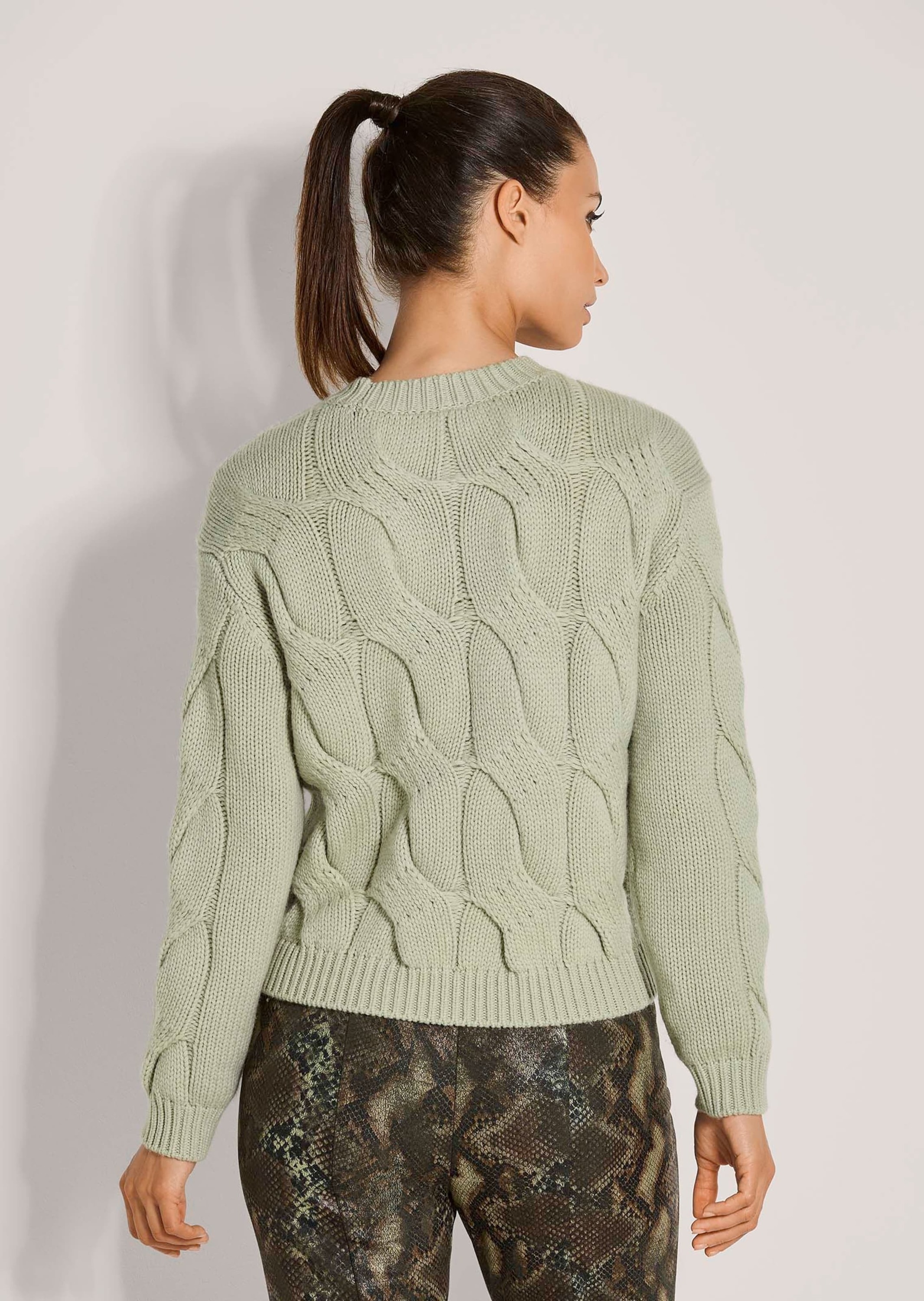 MADELEINE Longpullover »Strickpullover Moderner Wollpullover mit Zopfmuster«