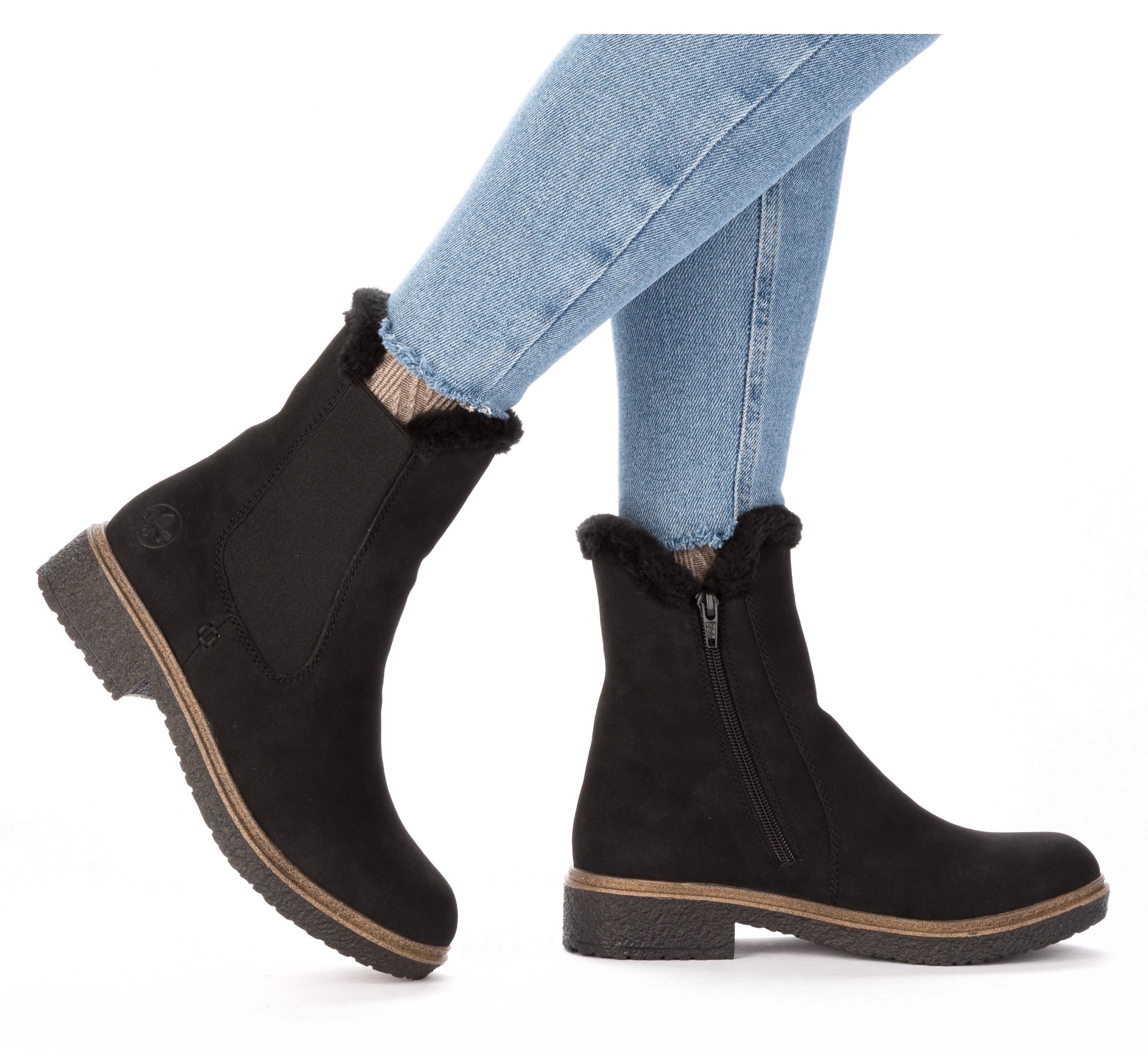 Rieker Winterboots  Chelseaboots, Winterstiefelette, Blockabsatz, mit Innenreißverschluss