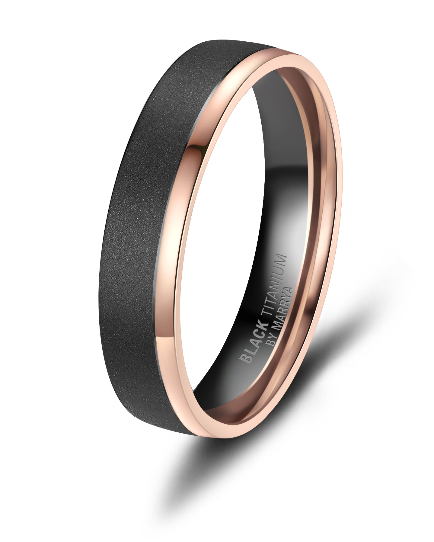 Marrya Partnerring »BLACK TITANIUM by MARRYA Black Titanium - Zirkonium Ringe Trauringe Eheringe Partnerringe«