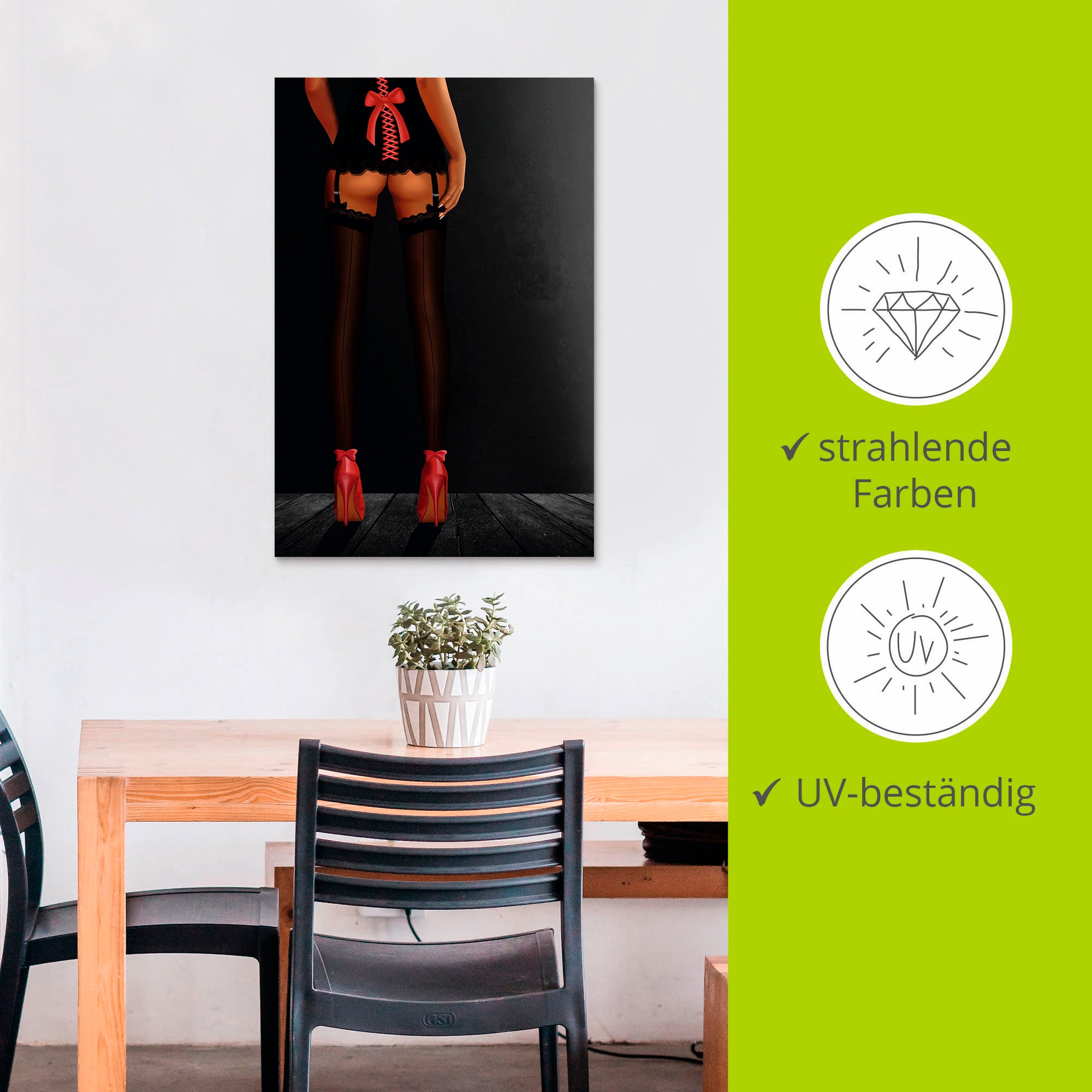Artland Wandbild »Sexy Beine in High Heels«, Frau, (1 St.), als Alubild, Outdoorbild, Leinwandbild, Poster in verschied. Größen