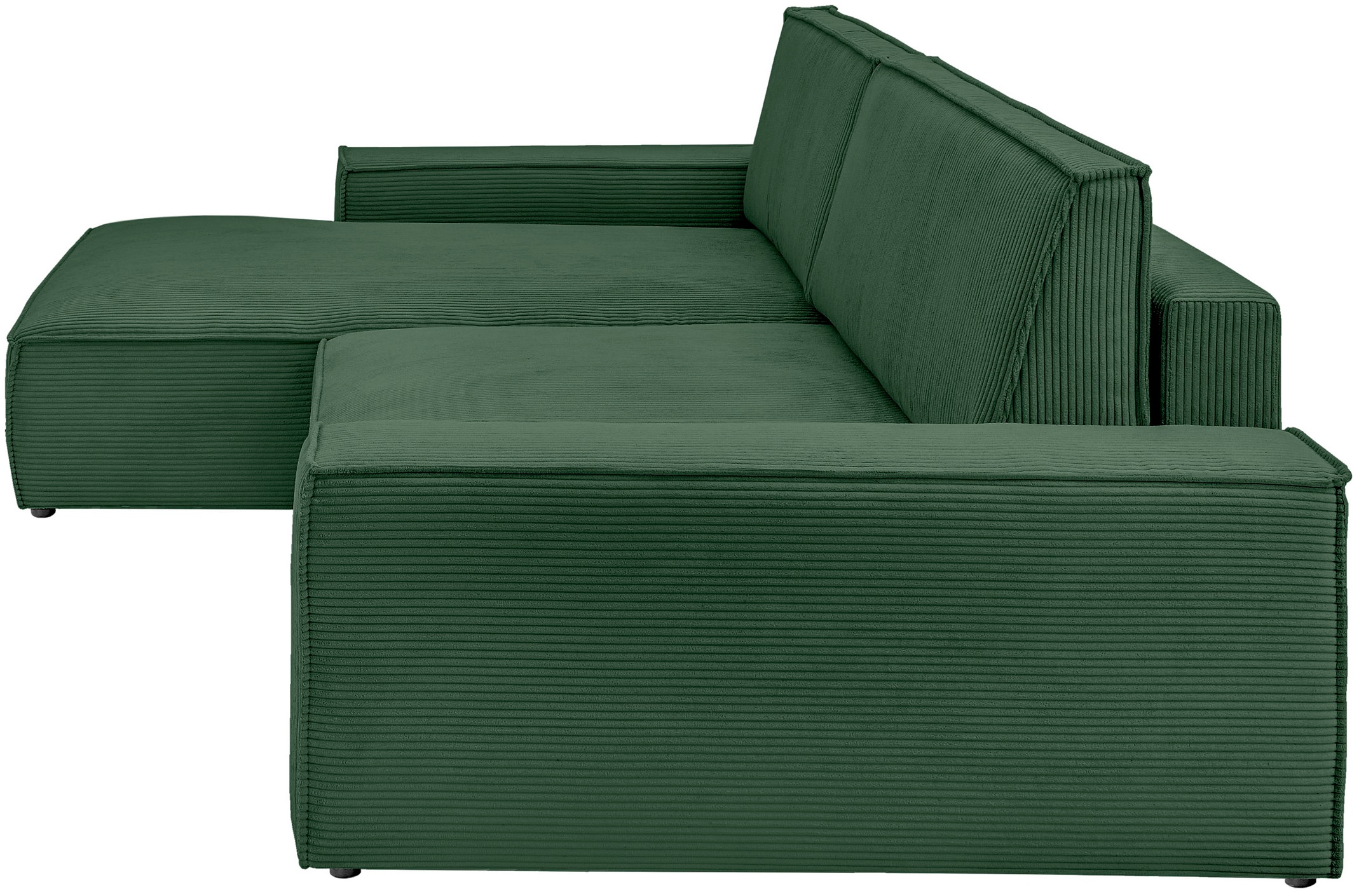 Home affaire Ecksofa »NEU: SHERWOOD XXL 284, Big-Sofa L-Form, tiefe Sitzfläche 95 cm, Cord«, Recamiere rechts/links, als Schlafsofa stellbar, Cord u. Leinenoptik