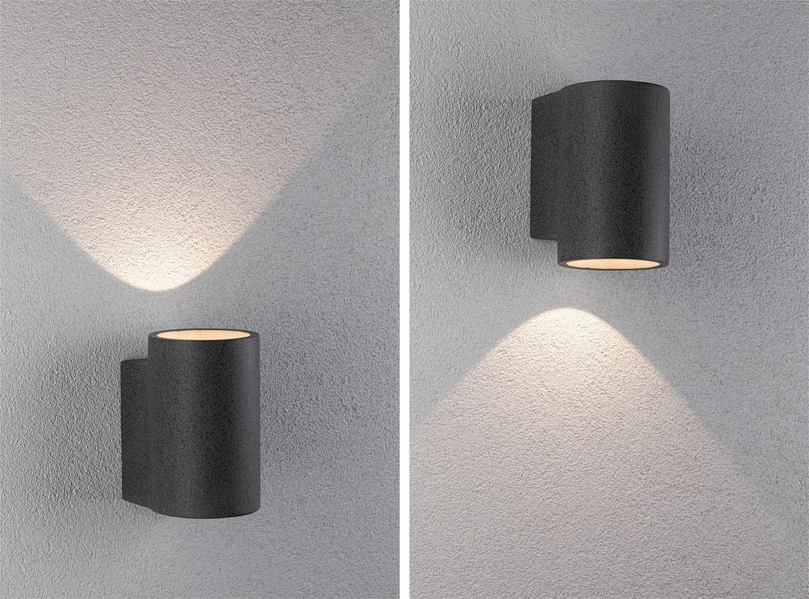 Paulmann LED Außen-Wandleuchte »Concrea IP65 110x135mm 3000K 6,8W 300lm 230V schwarzer Sandstein Beton«, 1 flammig