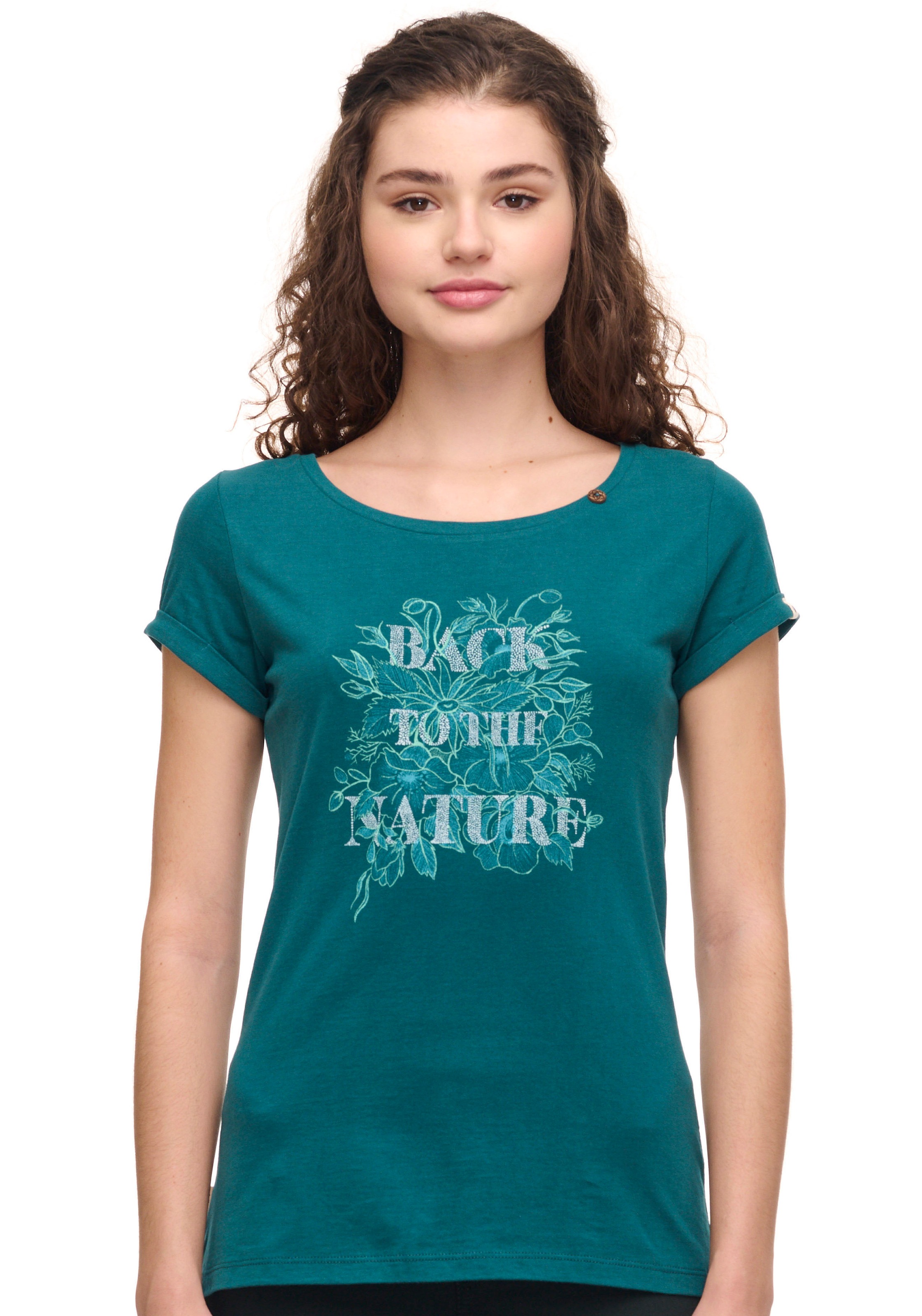 Ragwear T-Shirt »FLORAH FLOWERS ORGANIC«, mit positvem Statement-Print
