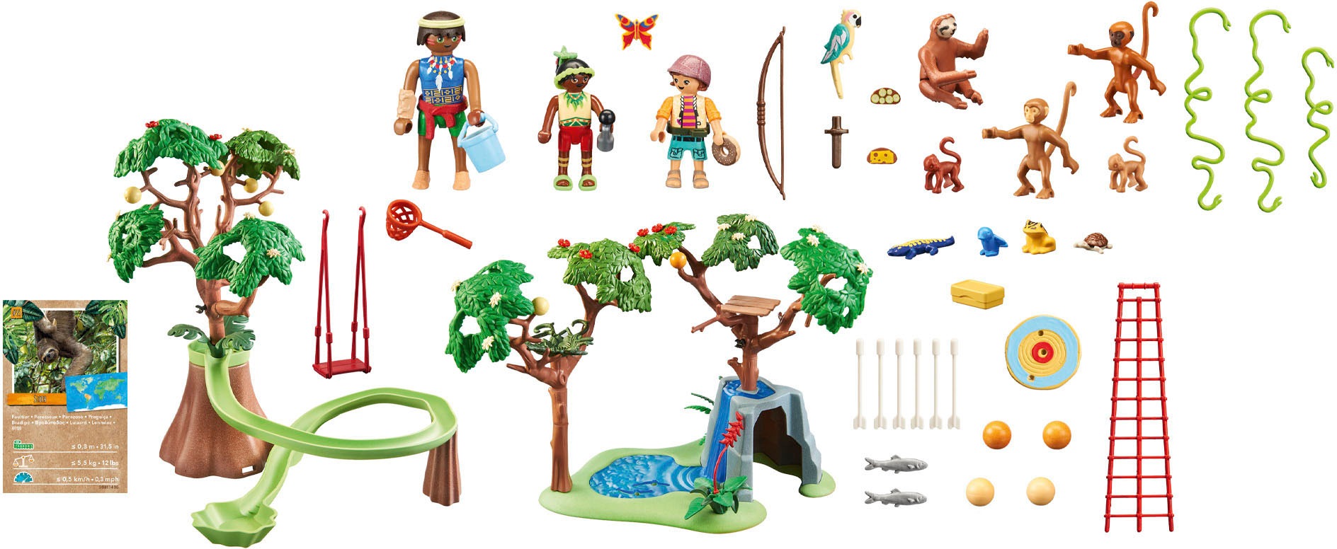 Playmobil® Konstruktions-Spielset »Tropischer Dschungel-Spielplatz (71142), Wiltopia«, (138 St.), teilweise aus recyceltem Material; Made in Germany