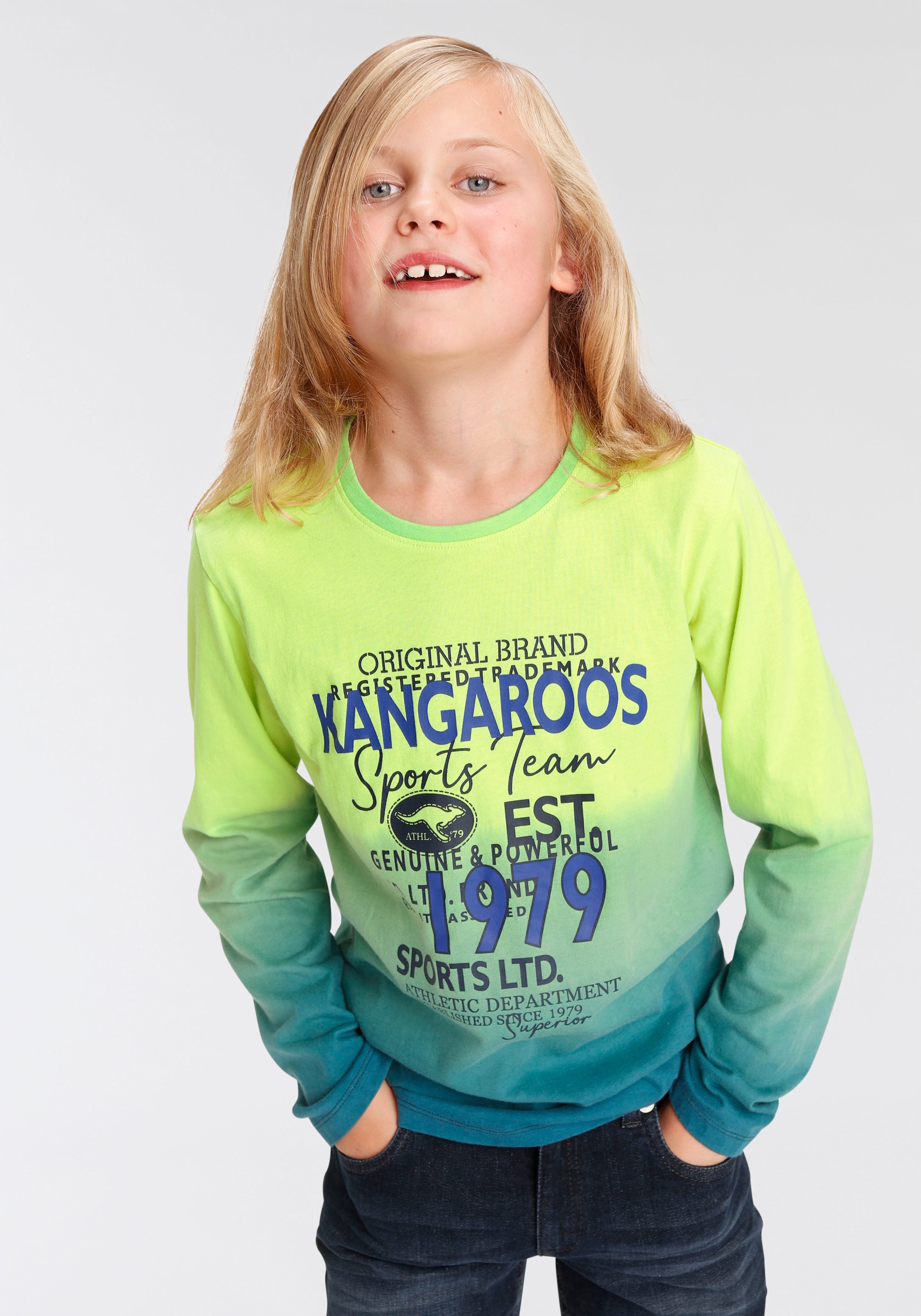KangaROOS Langarmshirt »mit Farbverlauf«, Dip bei OTTO Dye online