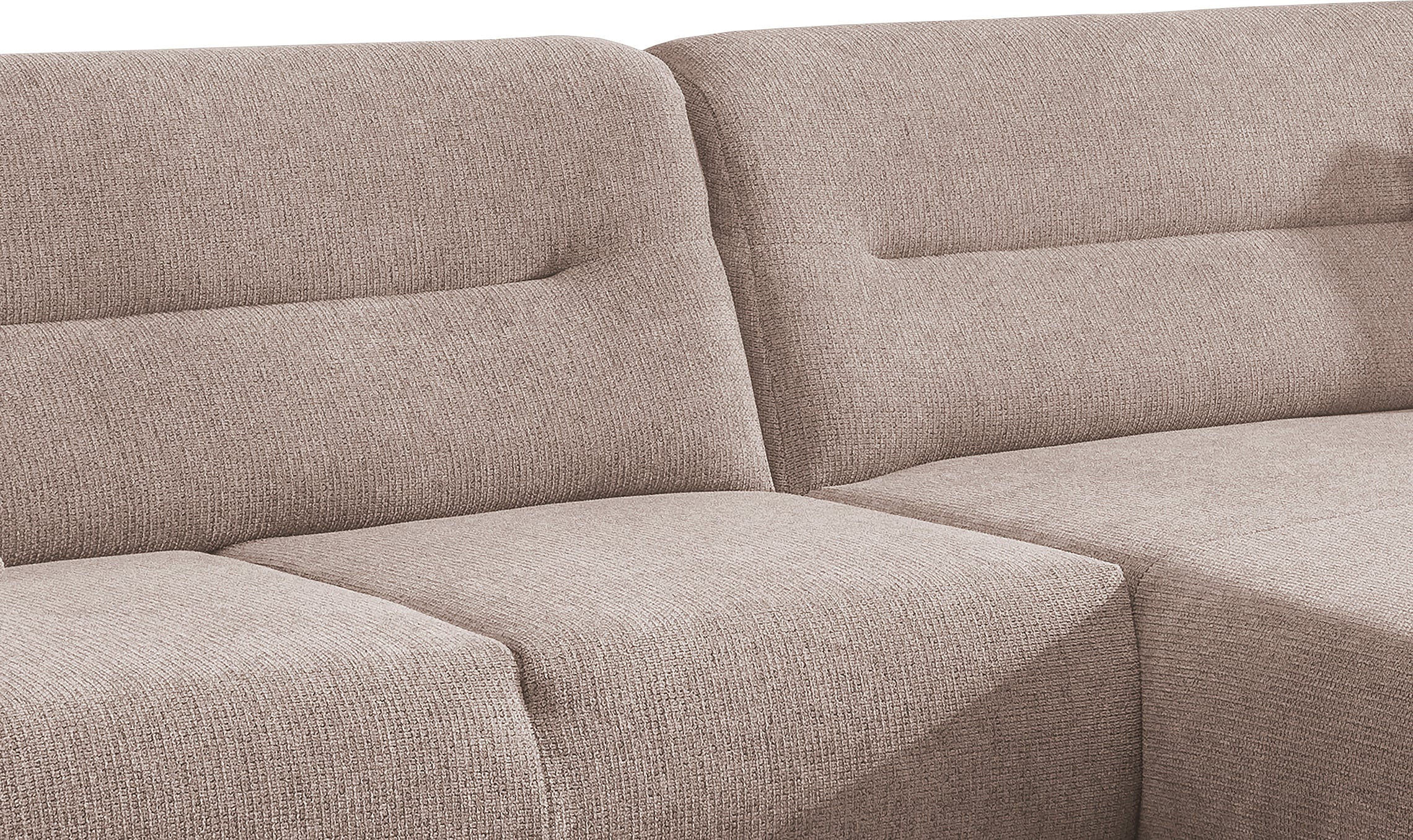 INOSIGN Ecksofa »Drago, elegant und zeitlos, komfortabel, Holzfuß, L-Form«, frei im Raum stellbar, inkl. 2 Zierkissen