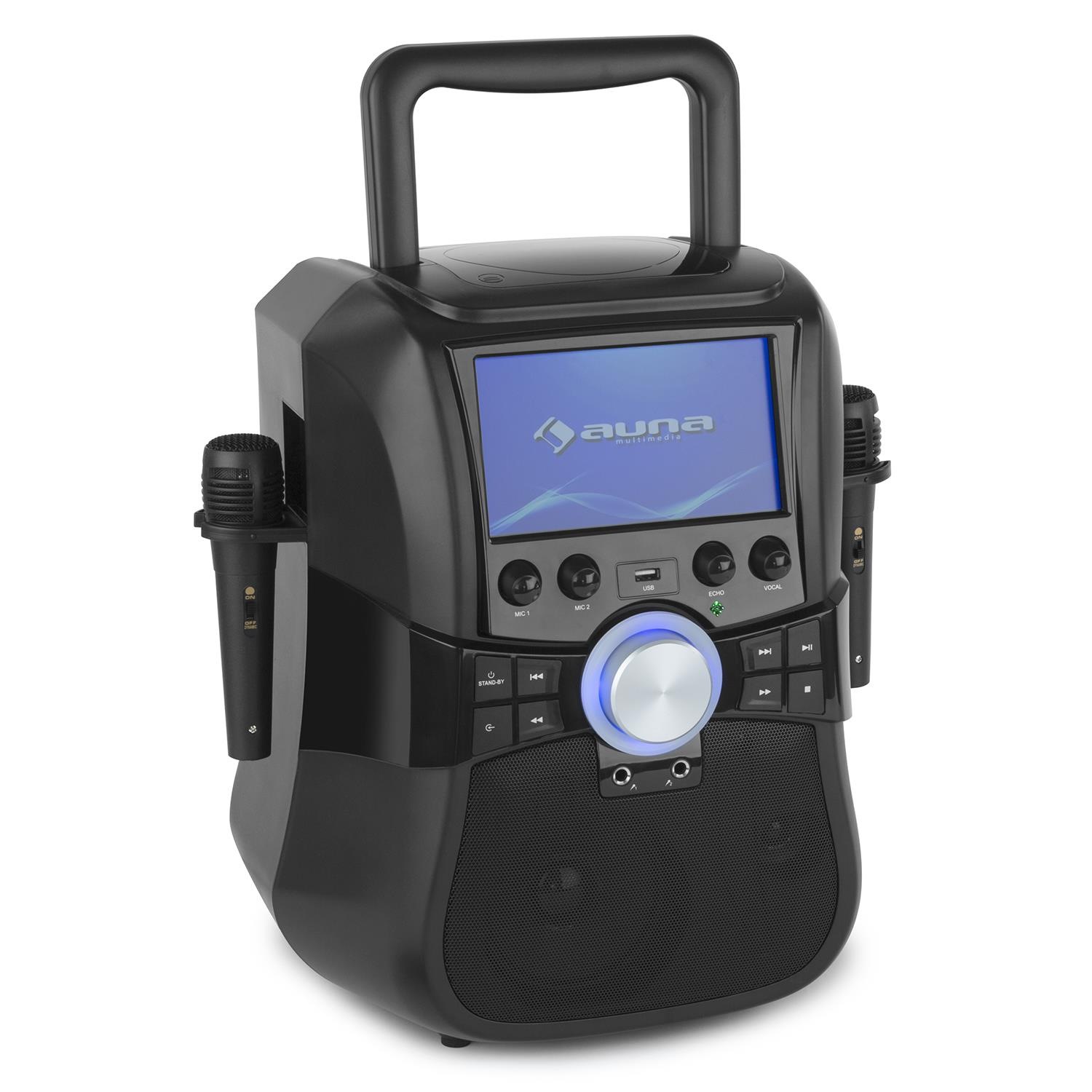 Auna Karaoke-Anlage DVD 7 TFT-Display 2 Mikros 25 W RMS »Stage Hero«