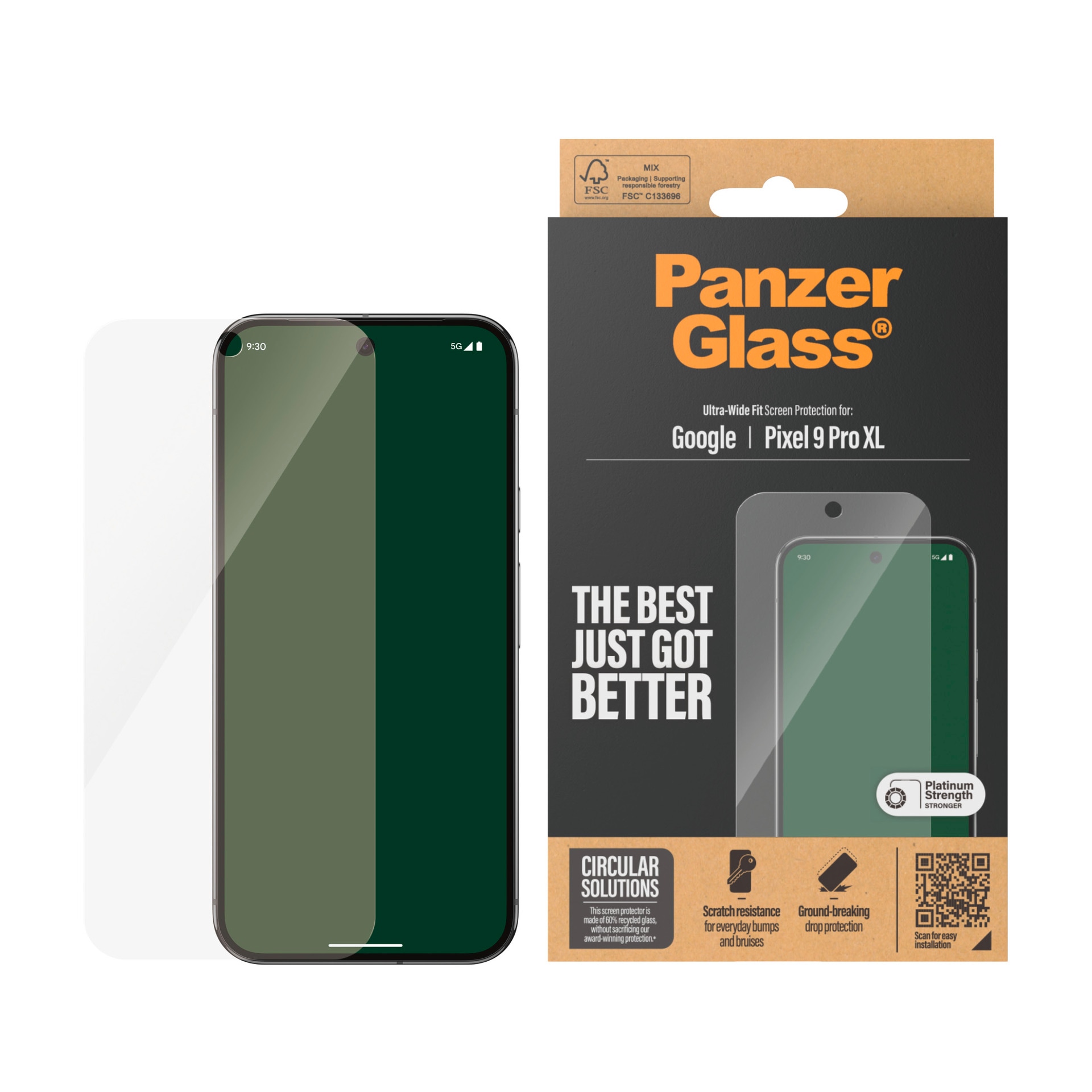 Displayschutzglas »Ultra-Wide Fit Screen Protection«, für Google Pixel 9 Pro XL,...