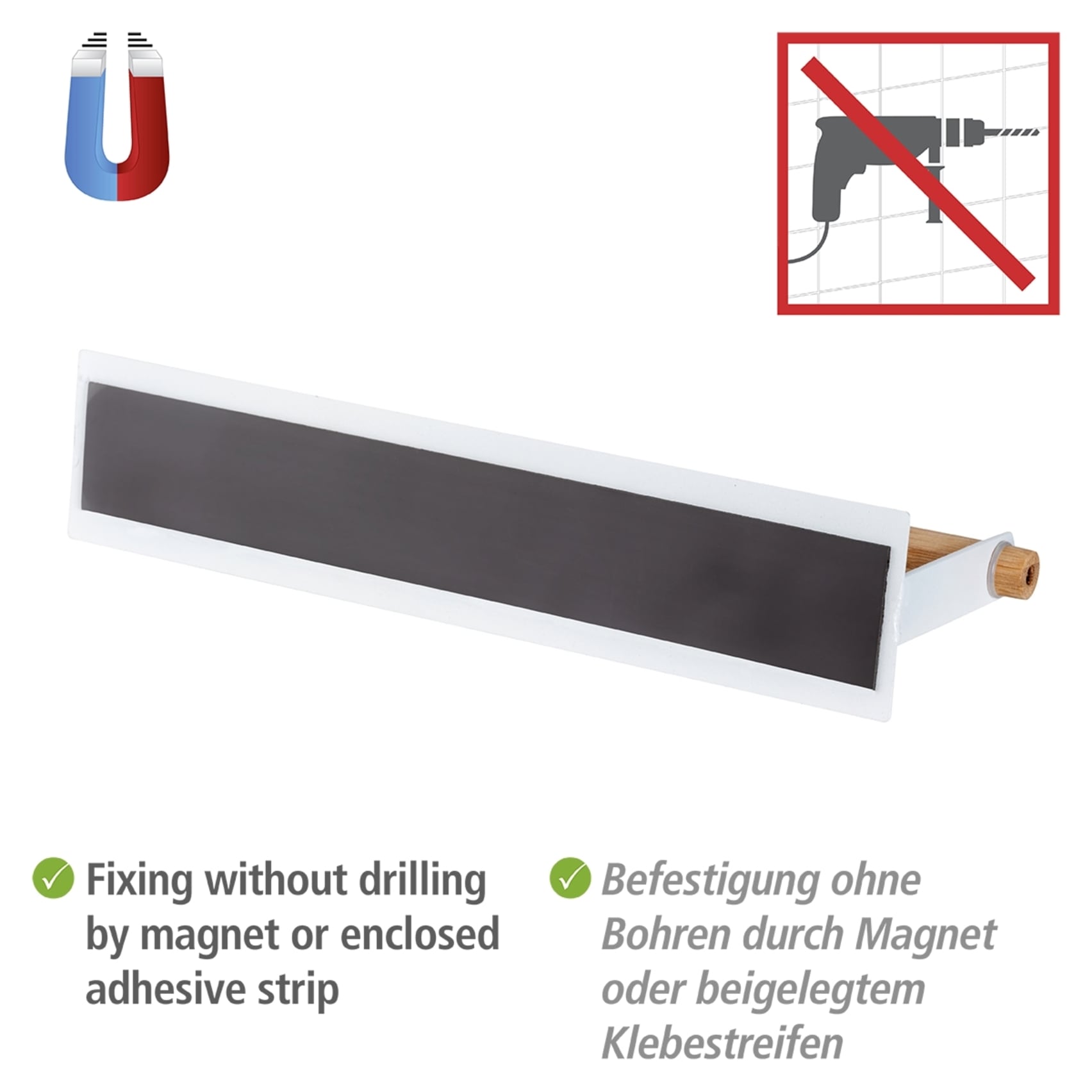 WENKO Küchenrollenhalter »Modell Magna«, magnetischer Wandrollenhalter für Küchenpapier, Befestigen ohne Bohren