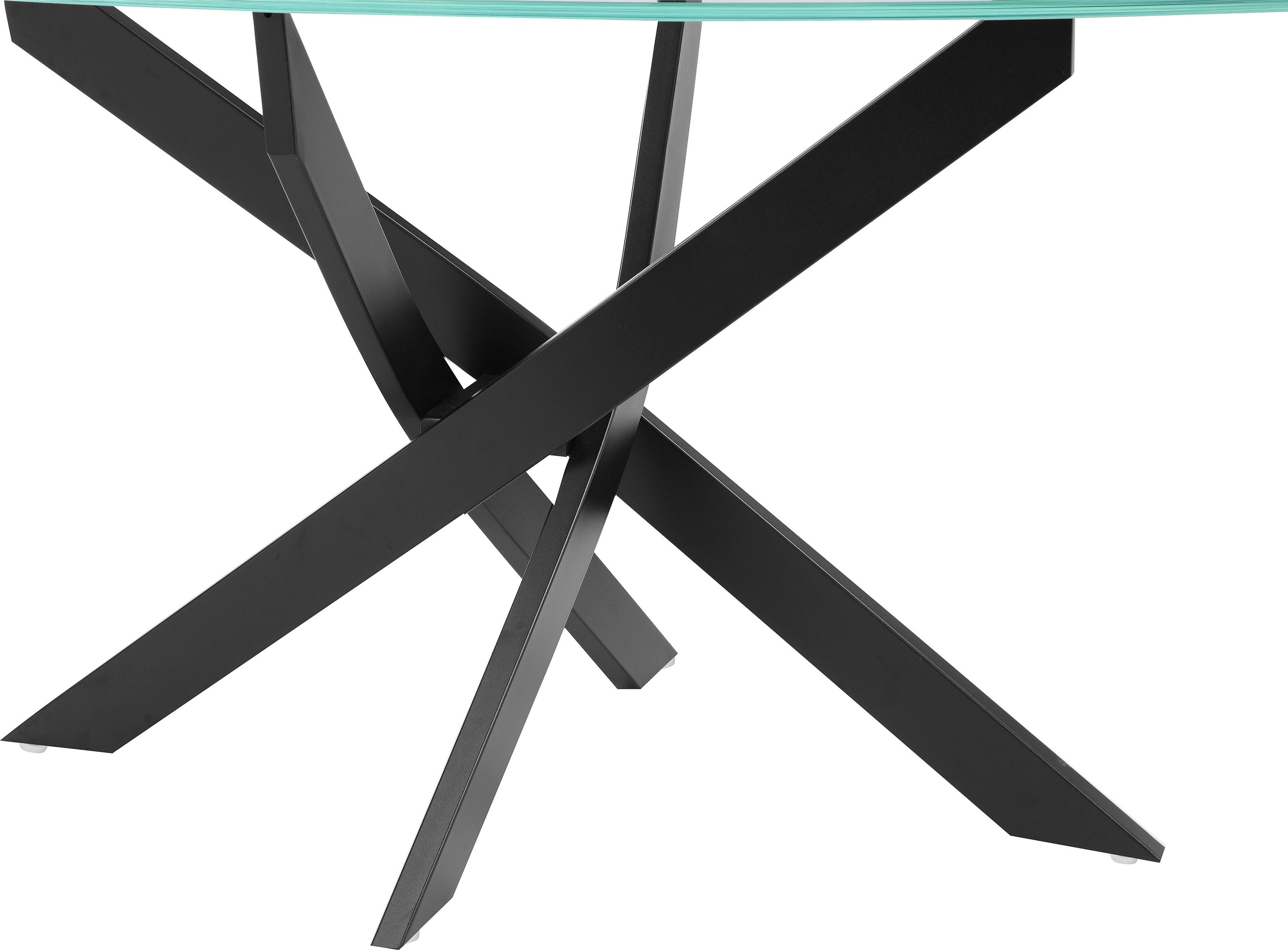 INOSIGN Esstisch »Kairi, TOPSELLER!, OTTOs Choice« Glastischplatte, pulverbeschichtetem Metallgestell, zwei Tischbreiten