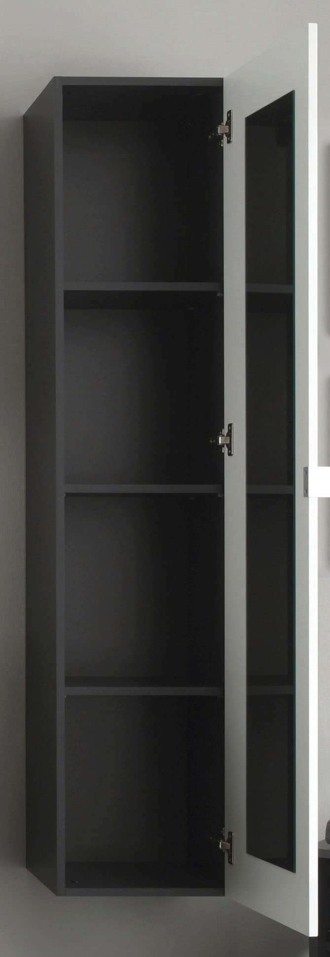 welltime Hochschrank »Bardolino«, Badschrank mit innen verspiegelter Tür in Weiß Hochglanz