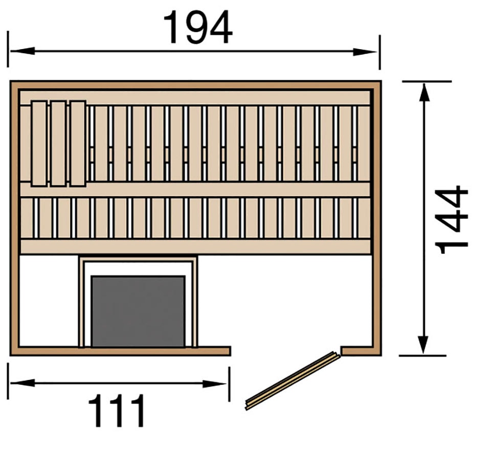 weka Sauna »Halmstad«, 7,5 kW Bio-Ofen mit digitaler Steuerung