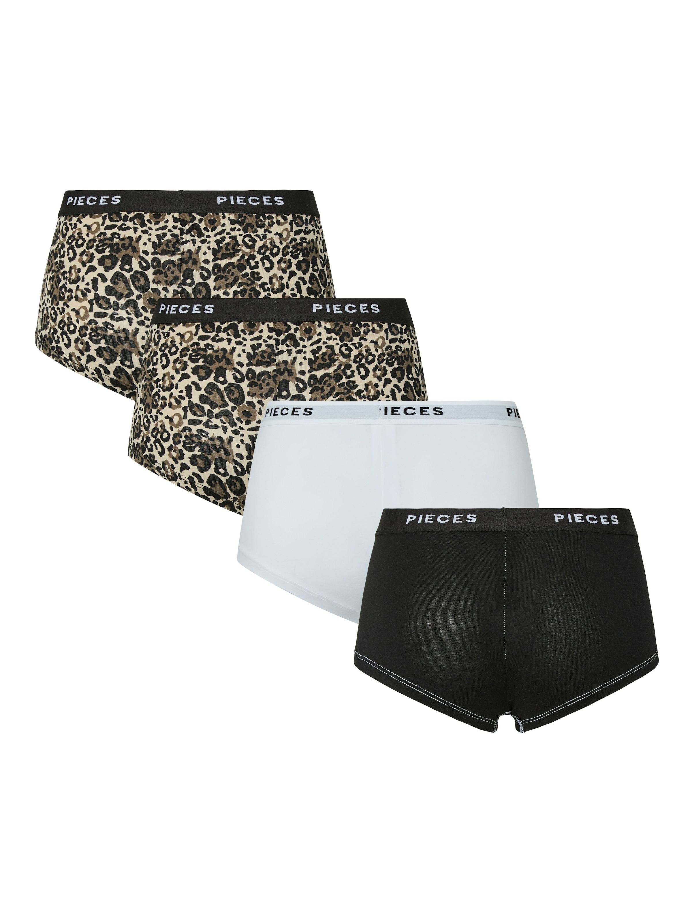 pieces Hipster »PCLOGO LADY 4 PACK AOP/SOLID NOOS BC« Packung, 4 Stk. Baumwollmischung