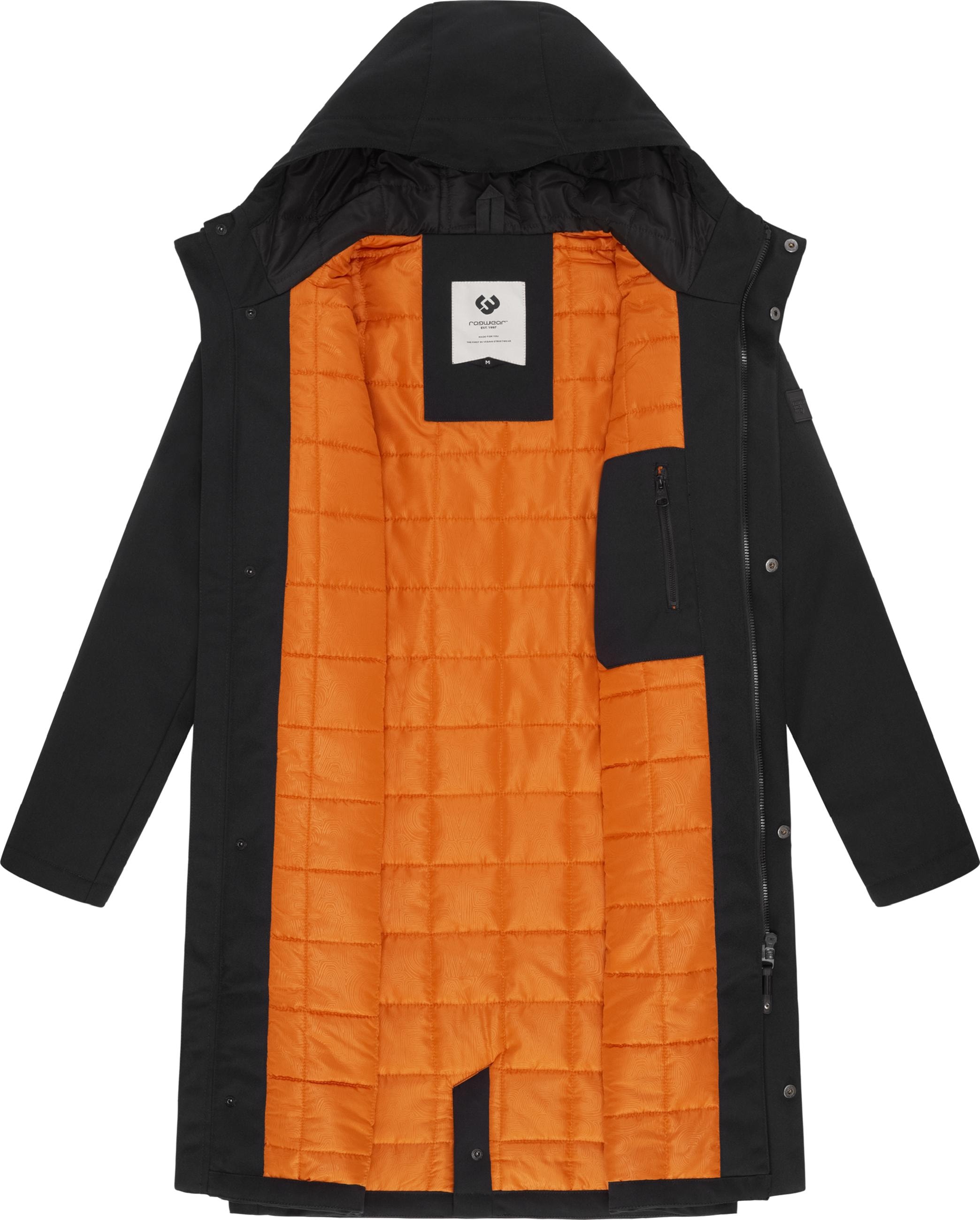 Ragwear Wintermantel »Wintermantel Mr Them Long«, lange wasserdichte Herren Winterjacke mit Kapuze