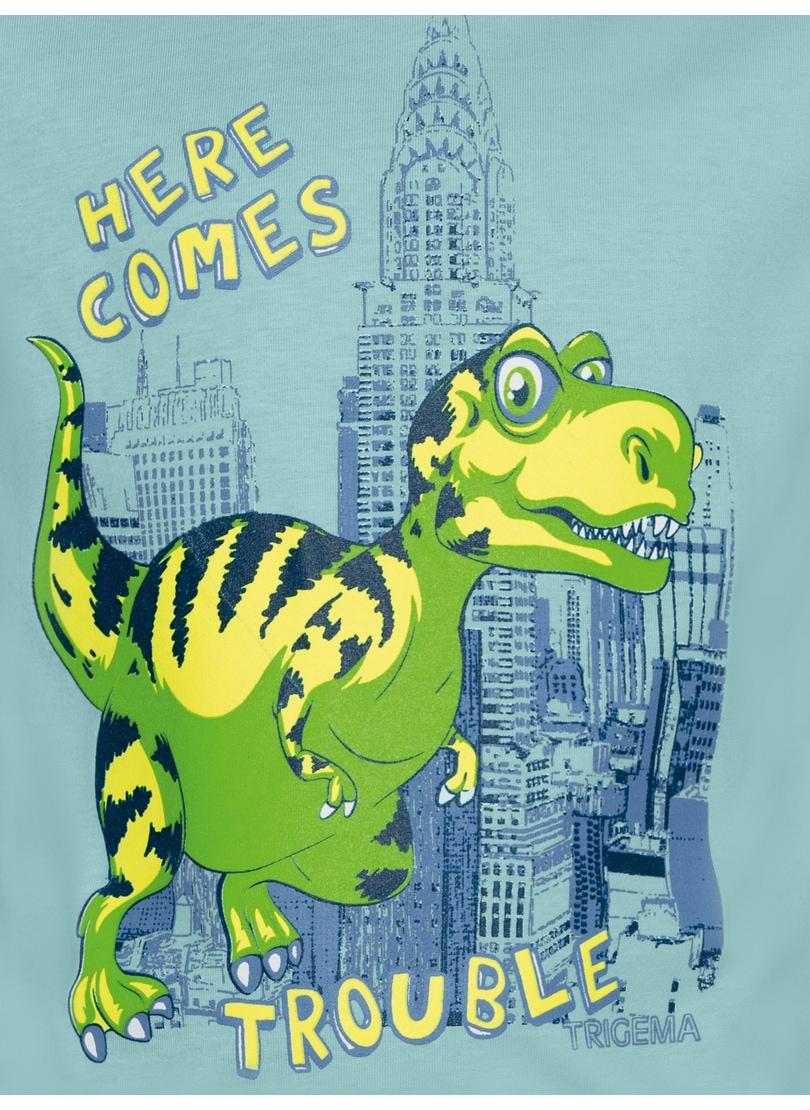 Trigema T-Shirt »TRIGEMA T-Shirt mit großem Dino-Printmotiv«, (1 tlg.)