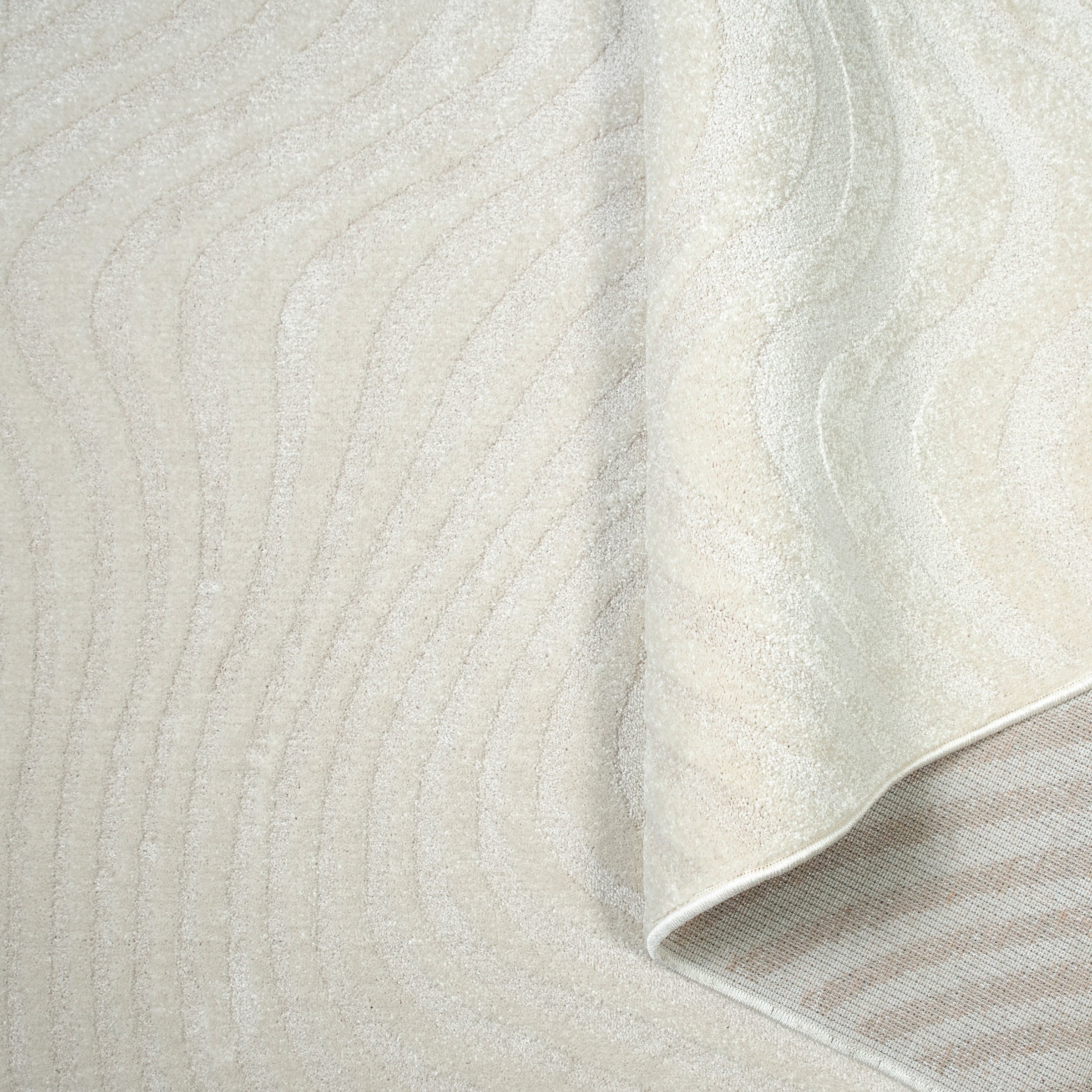 OTTO home Teppich »Vibek, Wellen-Design in Hoch-Tief-Struktur« rechteckig 9 mm Höhe 3D-Effekt, softer Kurzflor, pflegeleicht, Scandi-Look