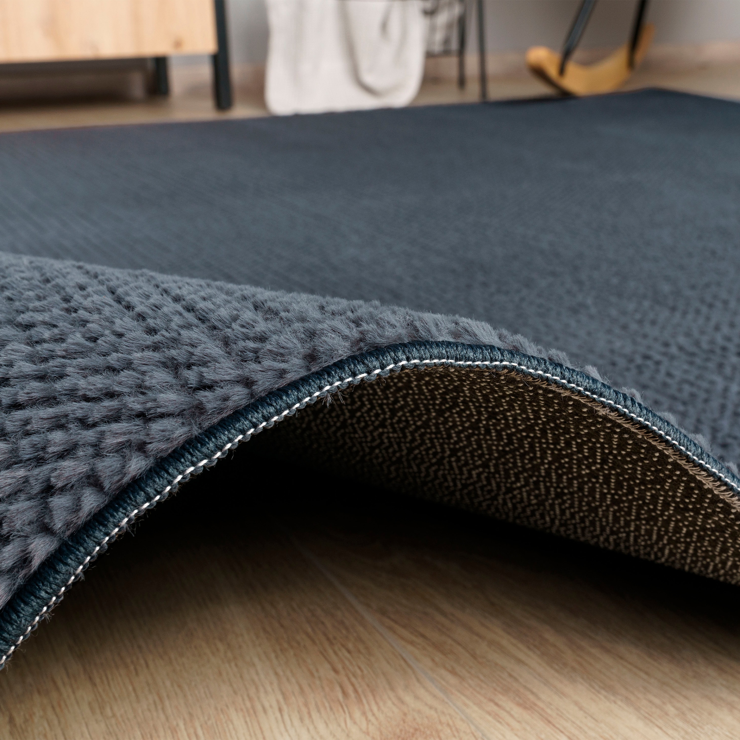 Teppich »Ciney«, rechteckig, 16 mm Höhe, Kurzflor, Hoch-Tief Effekt, Uni Farben, Scandi Design, besonders weich