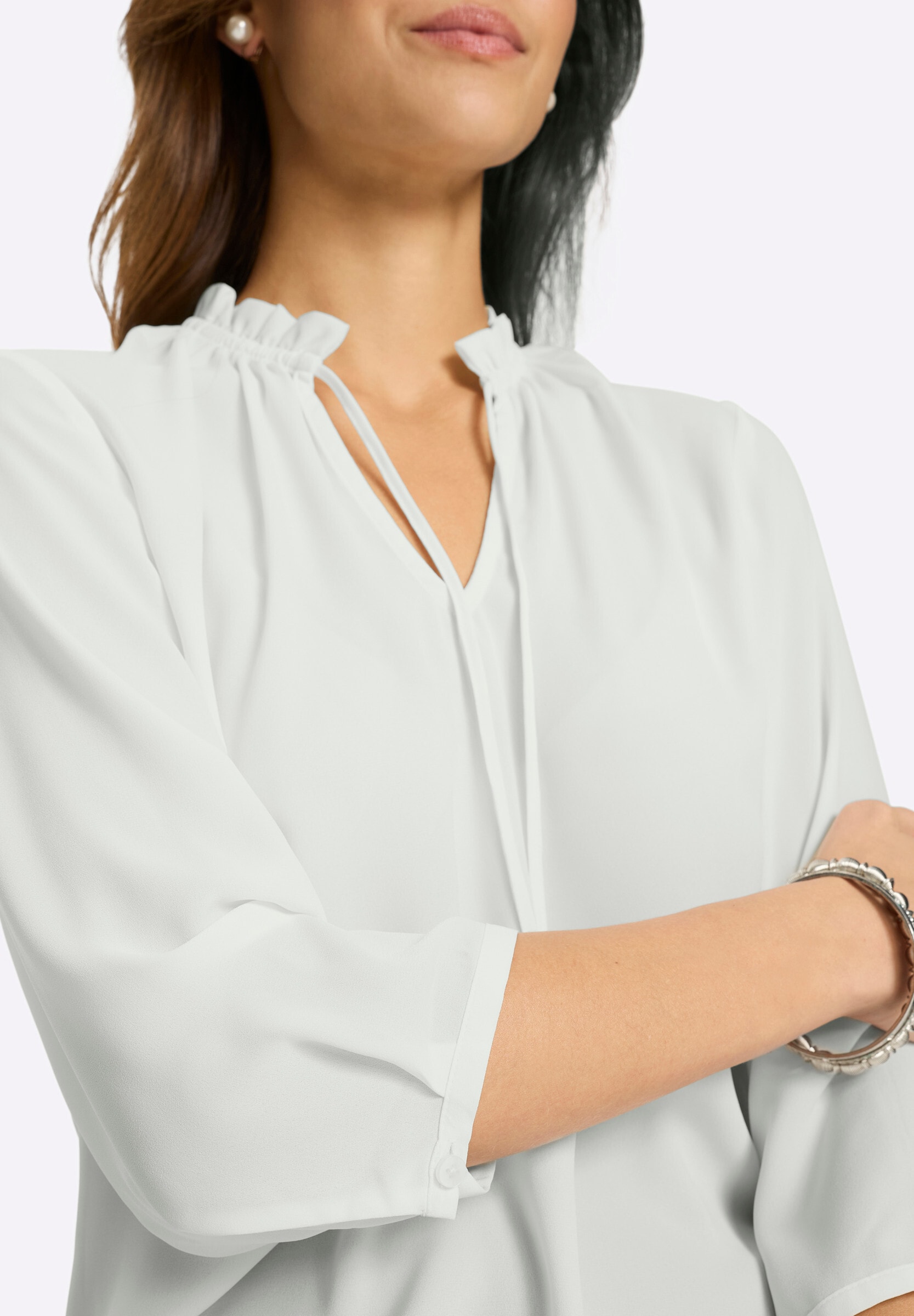 Witt Rüschenbluse »Rüschenbluse Rüschenbluse mit Stehkragen«