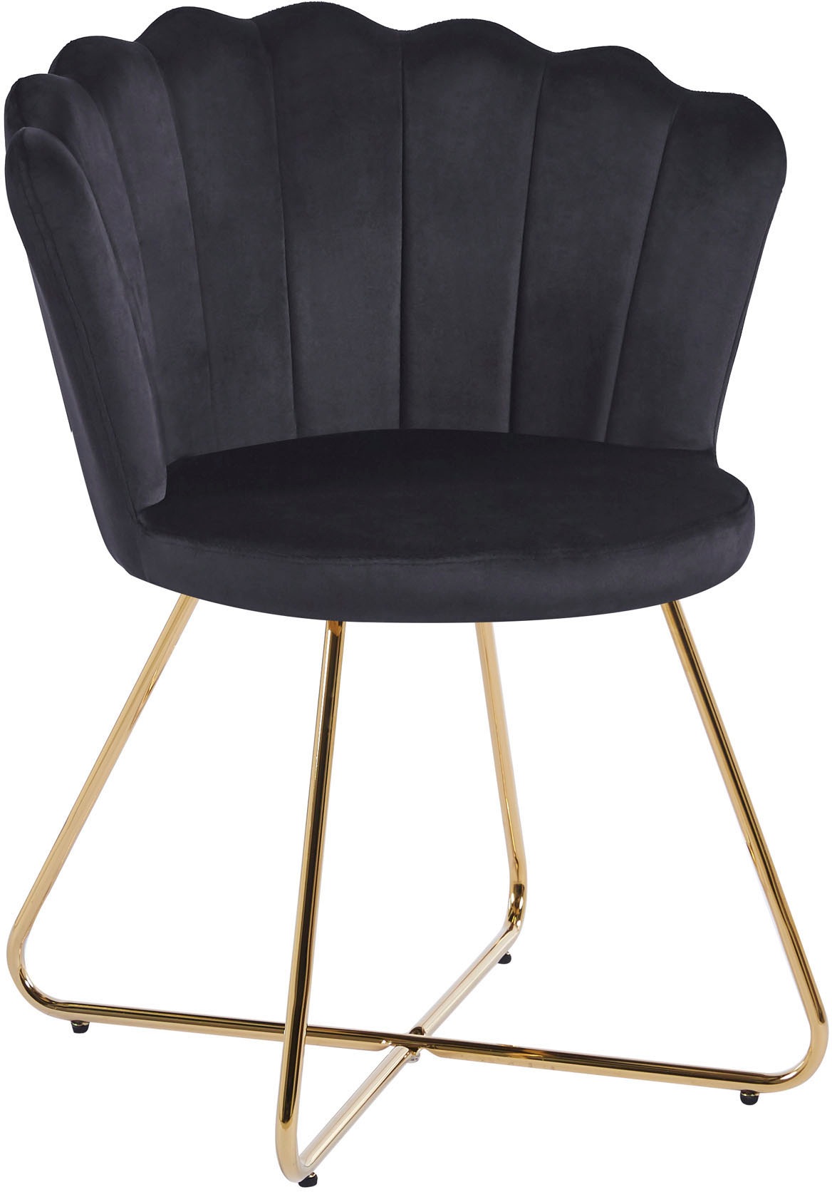 SalesFever Polsterstuhl »Komfortabler Stuhl im eleganten Design«, (Set), 2 St., Samt, Muschel-Design
