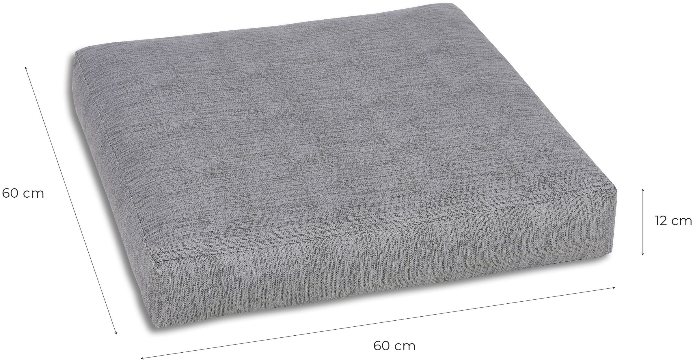 GO-DE Sitzauflage, Maße ca.: 60 cm x 60 cm x 12 cm