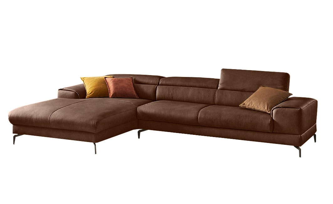 W.SCHILLIG Ecksofa »piedroo, Designsofa mit tollem Sitzkomfort, bequem und elegant, L-Form«, Kopfteilverstellung, wahlweise mit Sitztiefenverstellung, Breite 343cm